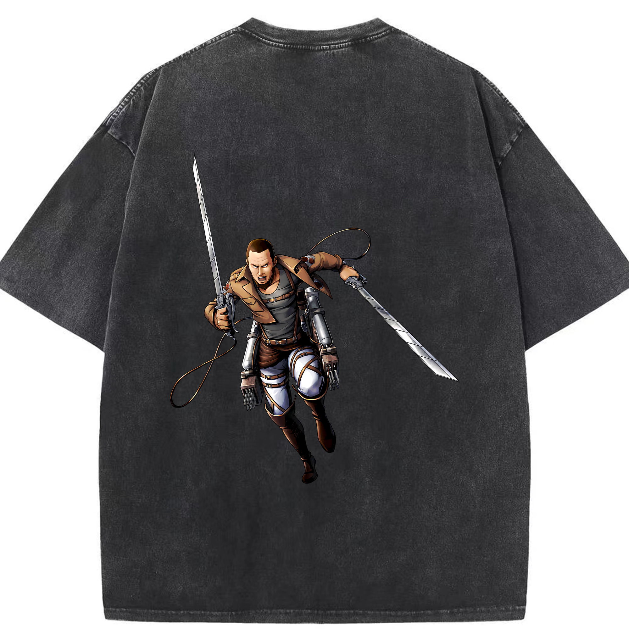 （画像用） 進撃の巨人 Attack on Titan 綿100% ヴィンテージ風 半袖Tシャツ（背面プリント）