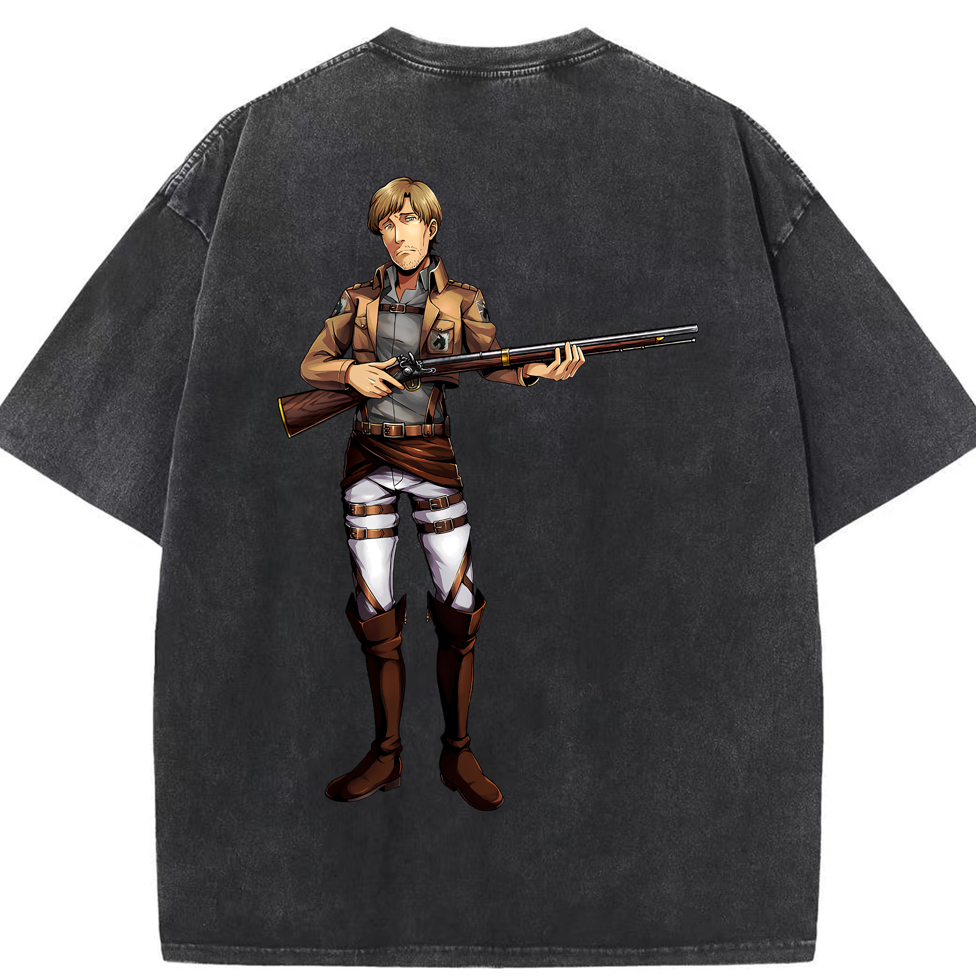（画像用） 進撃の巨人 Attack on Titan 綿100% ヴィンテージ風 半袖Tシャツ（背面プリント）