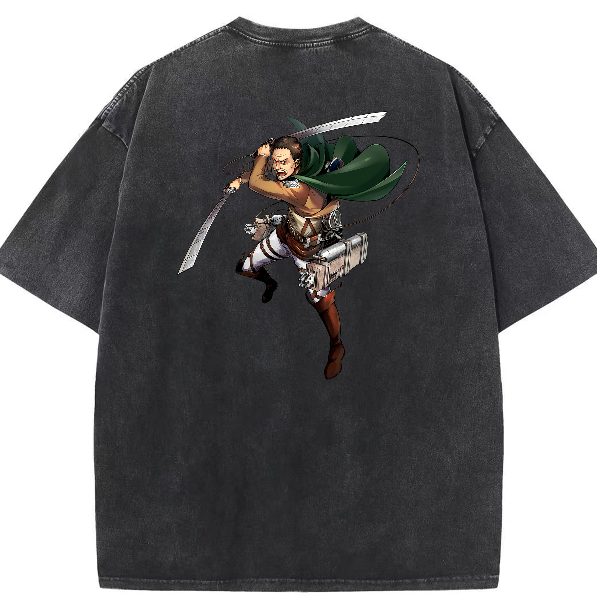 （画像用） 進撃の巨人 Attack on Titan 綿100% ヴィンテージ風 半袖Tシャツ（背面プリント）