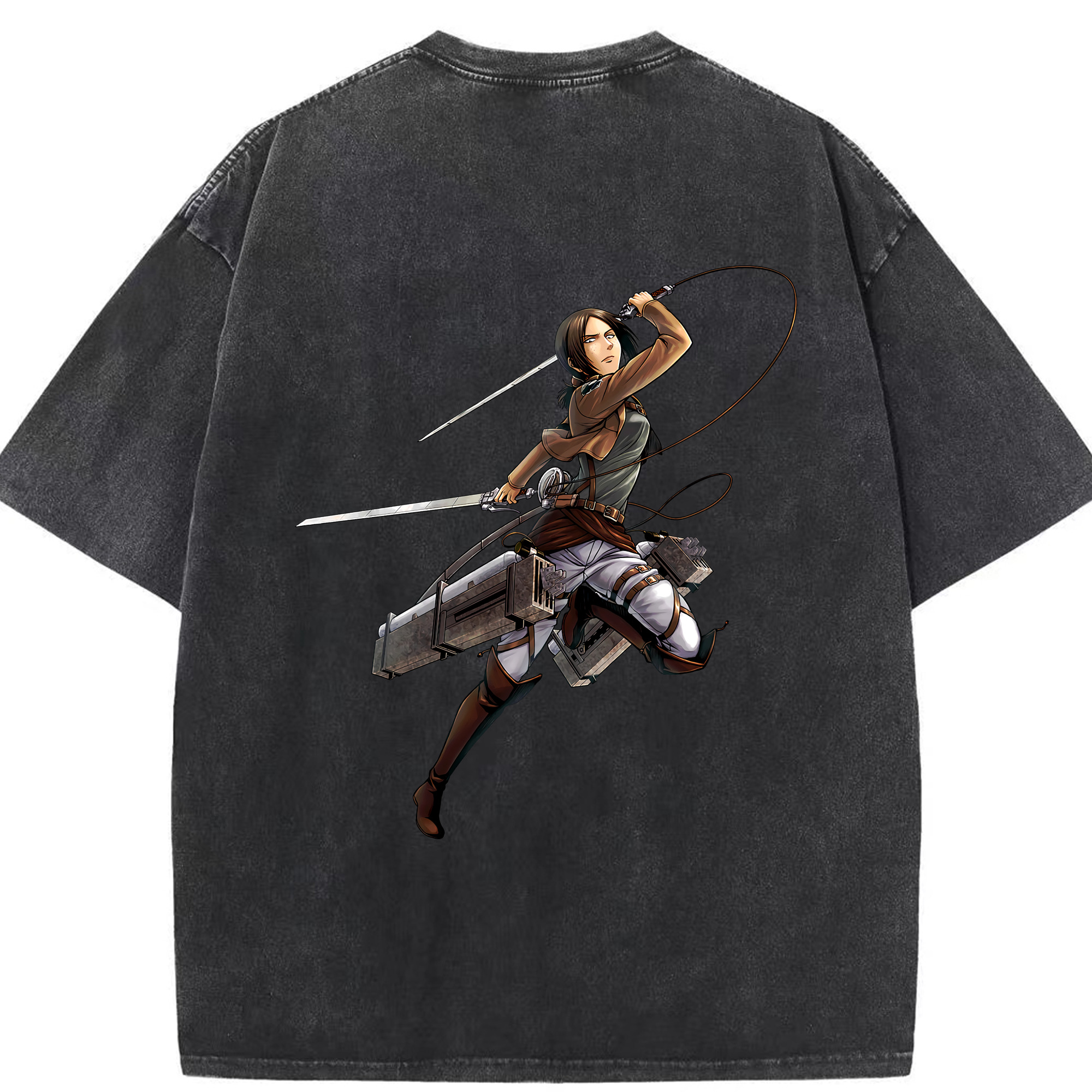 （画像用） 進撃の巨人 Attack on Titan 綿100% ヴィンテージ風 半袖Tシャツ（背面プリント）