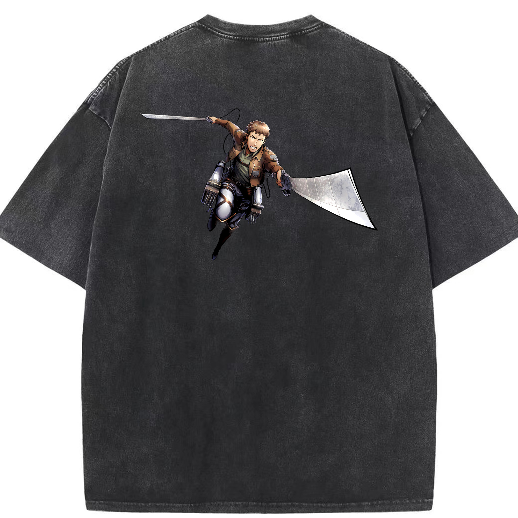 （画像用） 進撃の巨人 Attack on Titan 綿100% ヴィンテージ風 半袖Tシャツ（背面プリント）