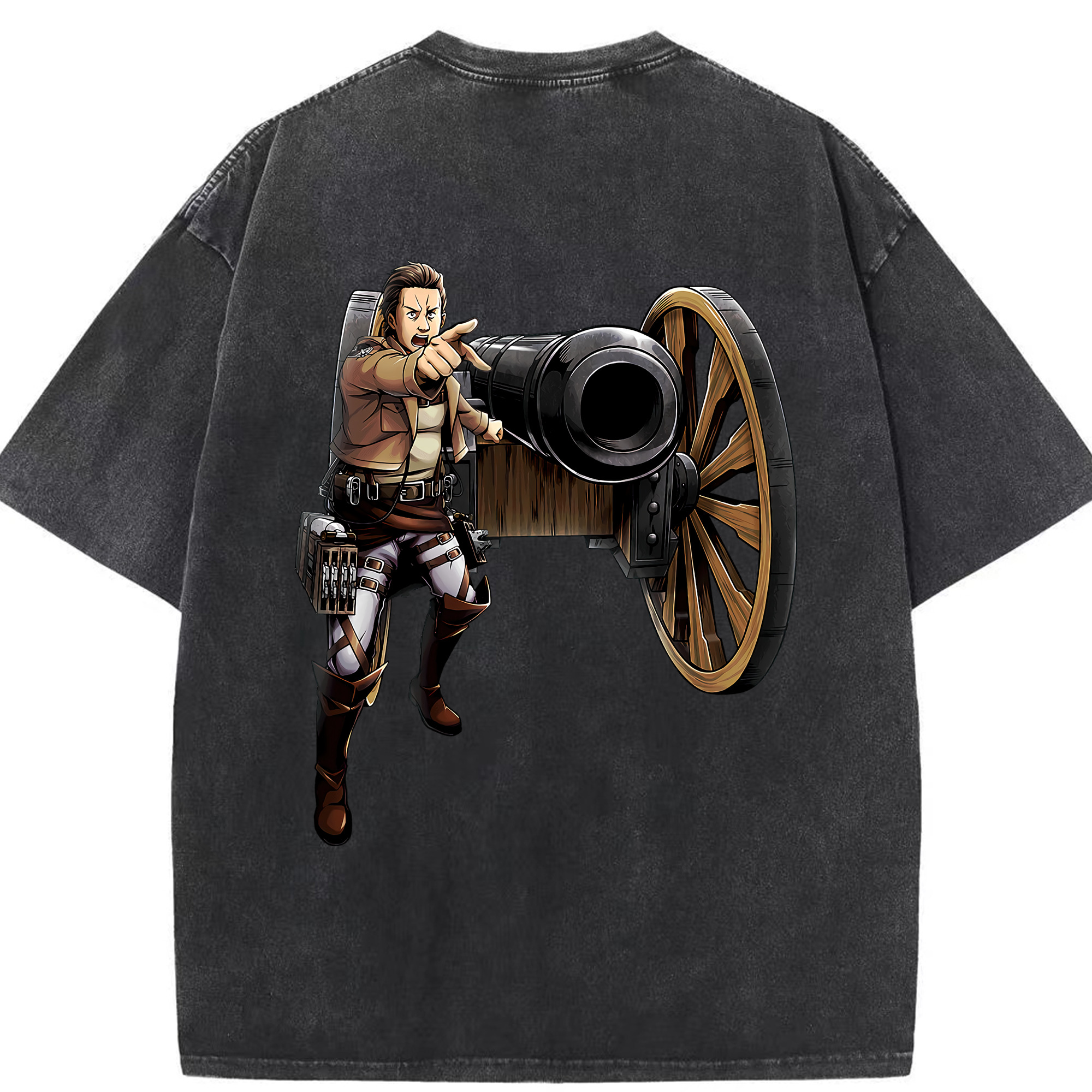 （画像用） 進撃の巨人 Attack on Titan 綿100% ヴィンテージ風 半袖Tシャツ（背面プリント）