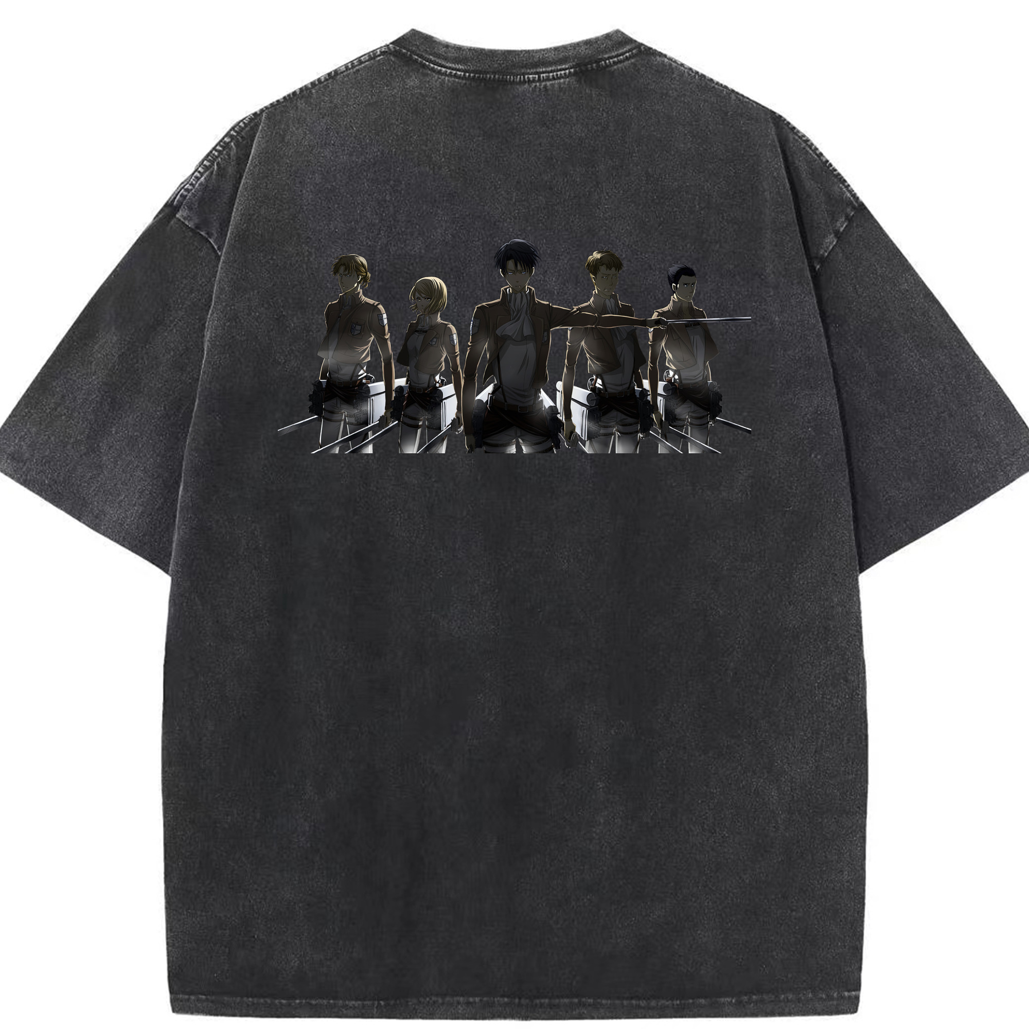 （画像用） 進撃の巨人 Attack on Titan 綿100% ヴィンテージ風 半袖Tシャツ（背面プリント）