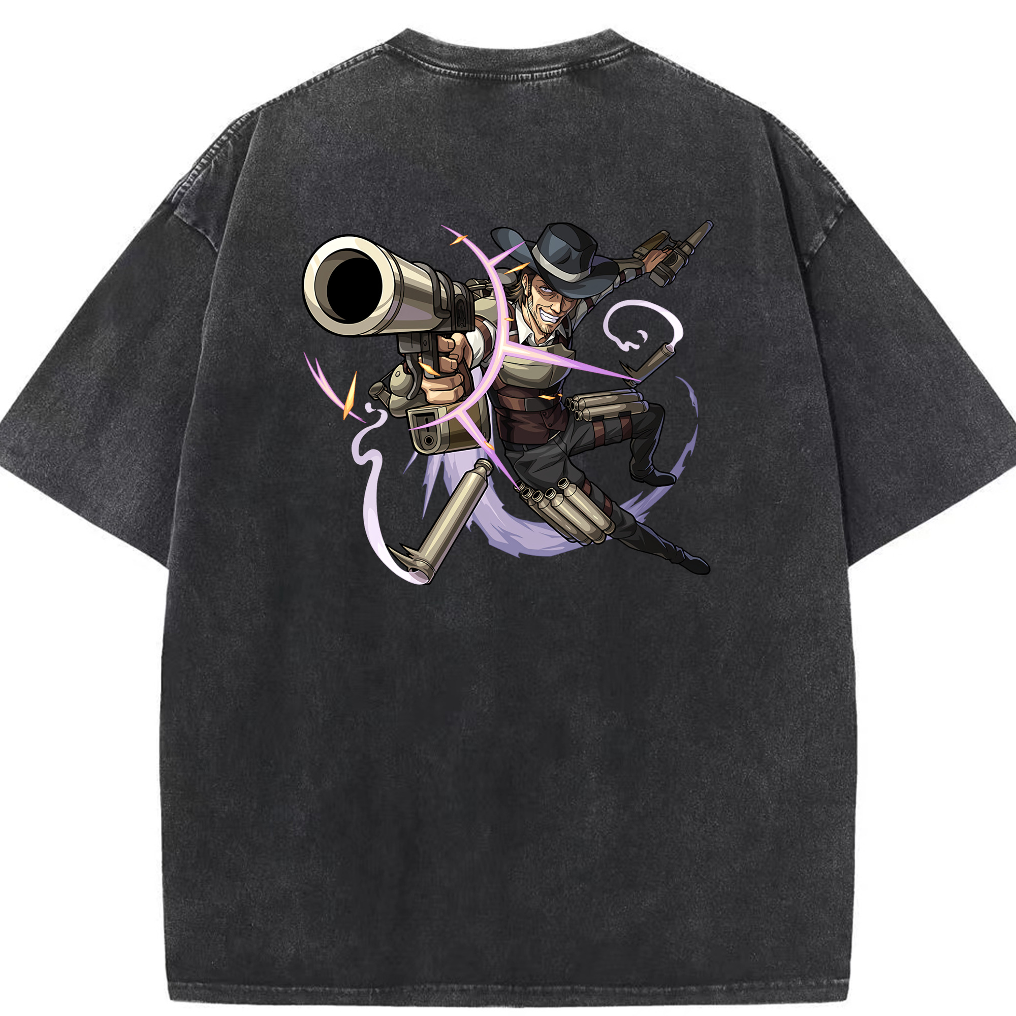（画像用） 進撃の巨人 ケニー·アッカーマン Attack on Titan Kenny Ackerman 綿100% ヴィンテージ風 半袖Tシャツ（背面プリント）