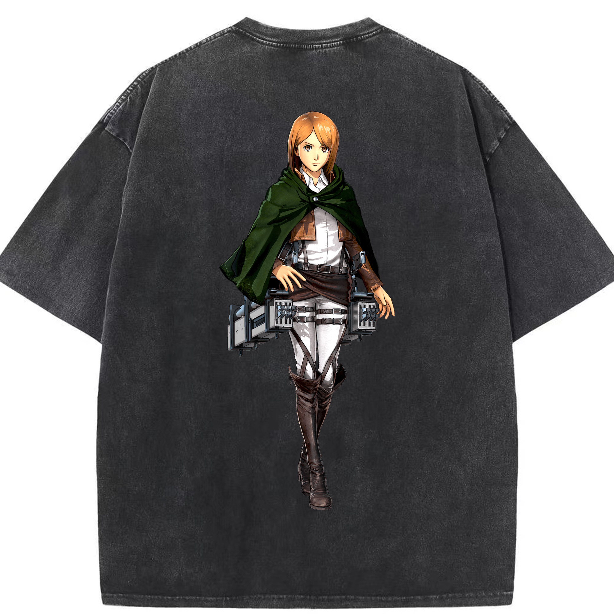 （画像用） 進撃の巨人 ペトラ·ラル Attack on Titan Petra Rall 綿100% ヴィンテージ風 半袖Tシャツ（背面プリント）