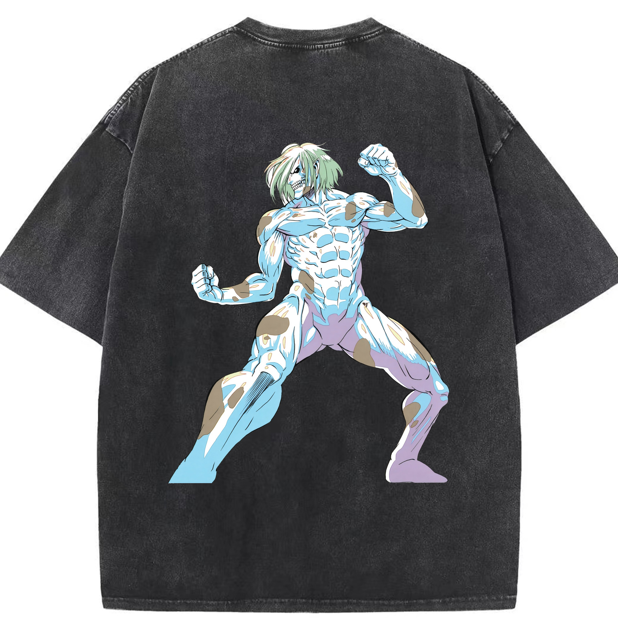 （画像用） 進撃の巨人 Attack on Titan 綿100% ヴィンテージ風 半袖Tシャツ（背面プリント）