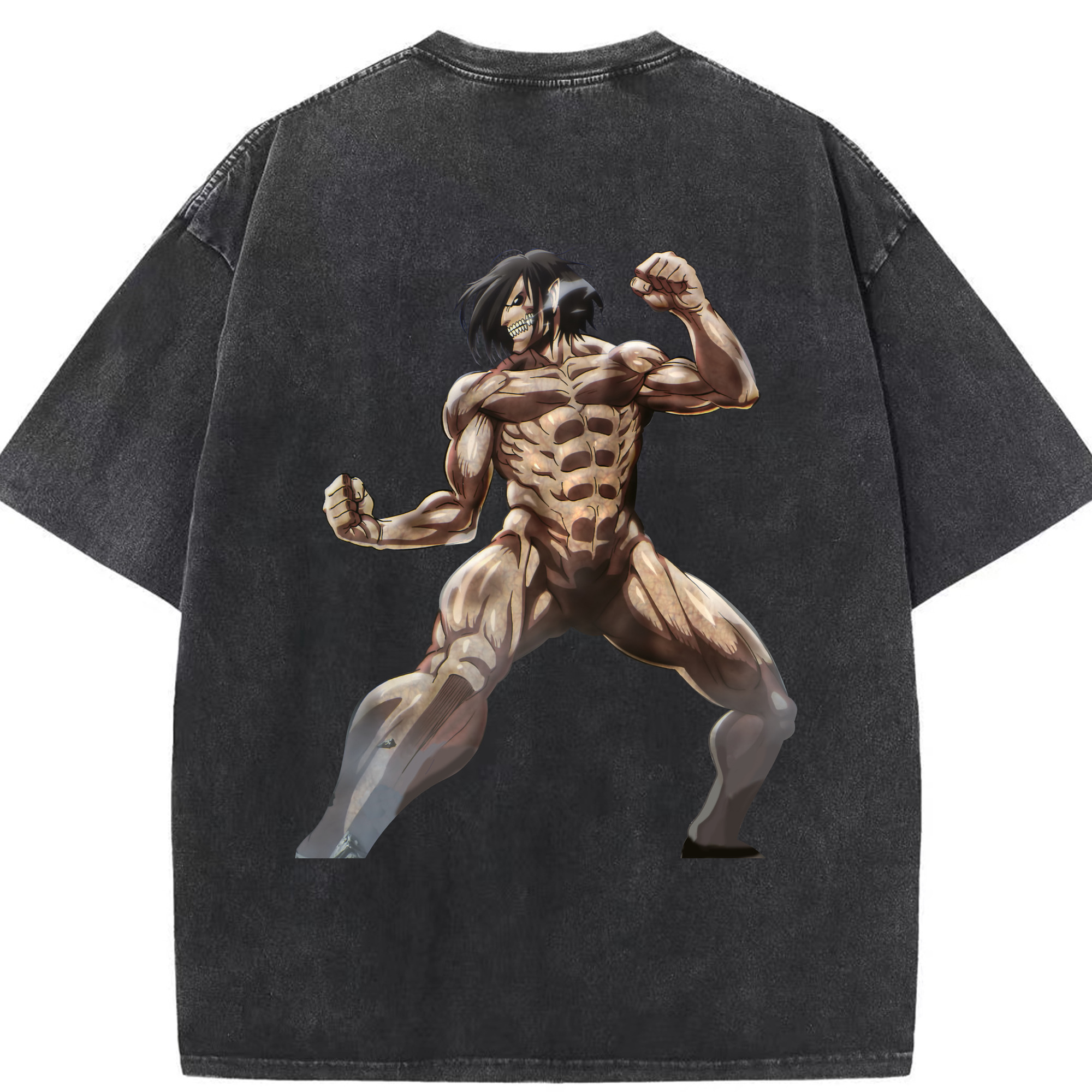 （画像用） 進撃の巨人 Attack on Titan 綿100% ヴィンテージ風 半袖Tシャツ（背面プリント）