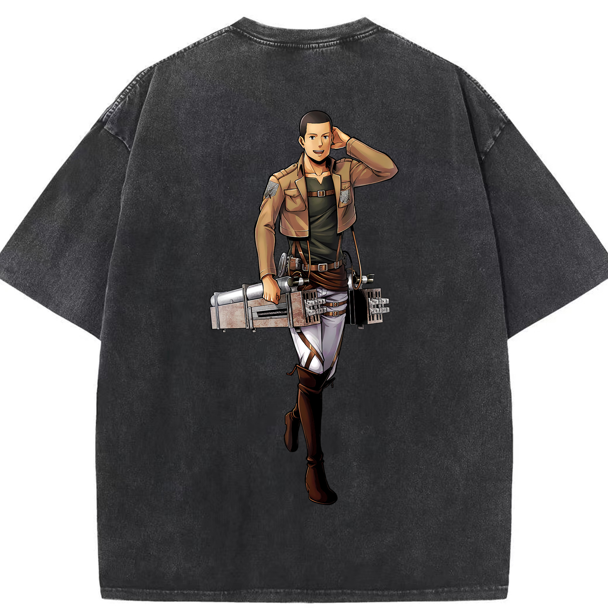 （画像用） 進撃の巨人 Attack on Titan 綿100% ヴィンテージ風 半袖Tシャツ（背面プリント）