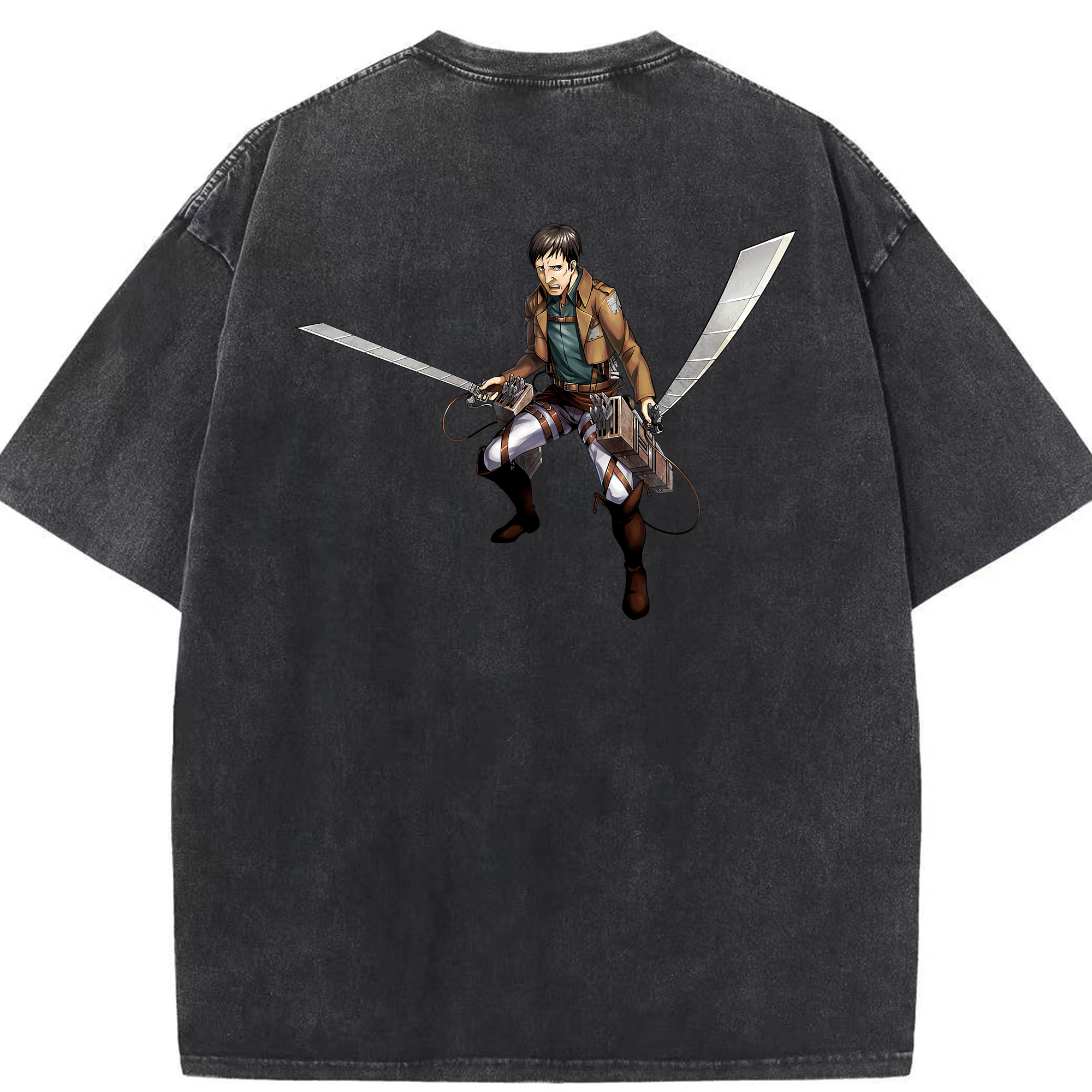 （画像用） 進撃の巨人 Attack on Titan 綿100% ヴィンテージ風 半袖Tシャツ（背面プリント）