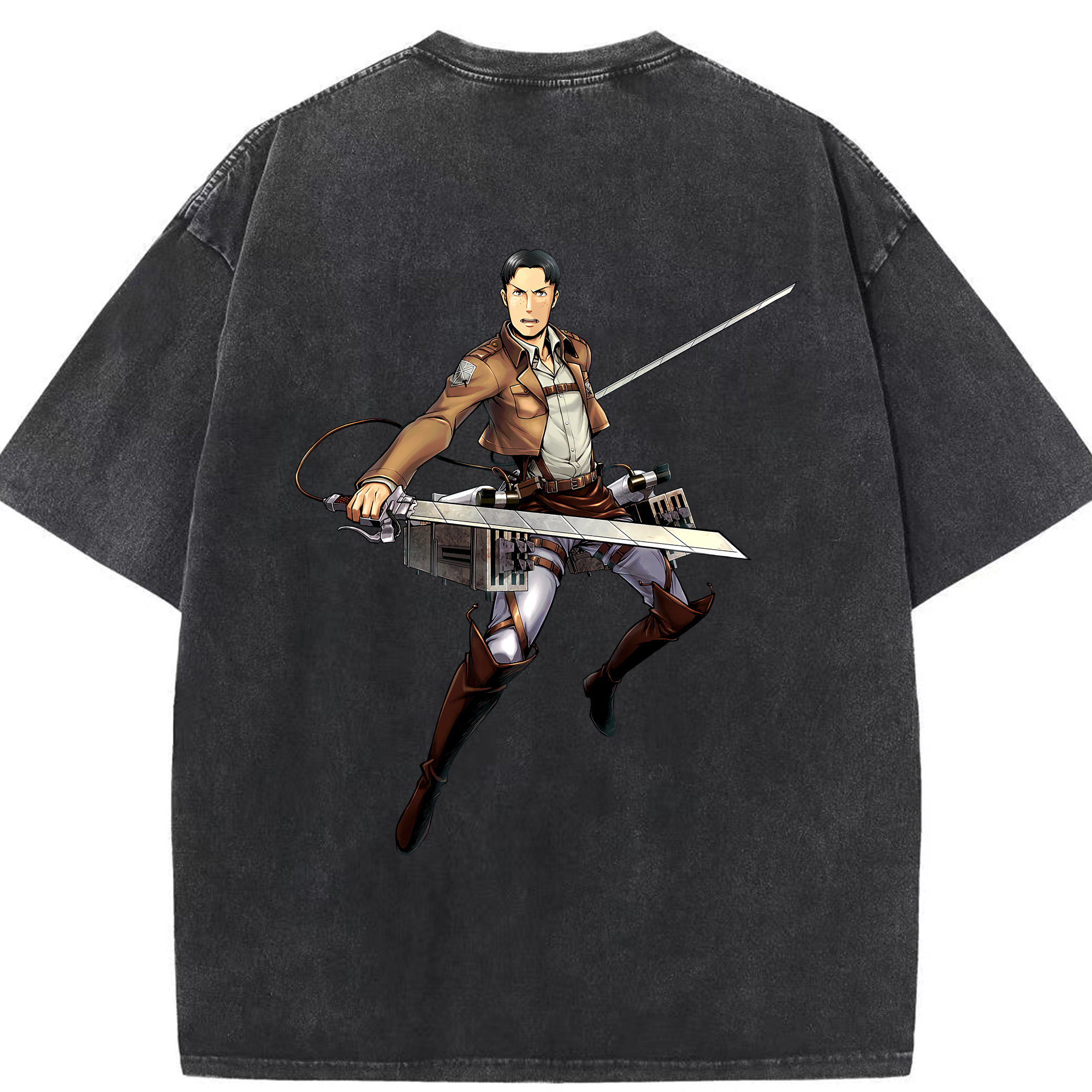 （画像用） 進撃の巨人 Attack on Titan 綿100% ヴィンテージ風 半袖Tシャツ（背面プリント）