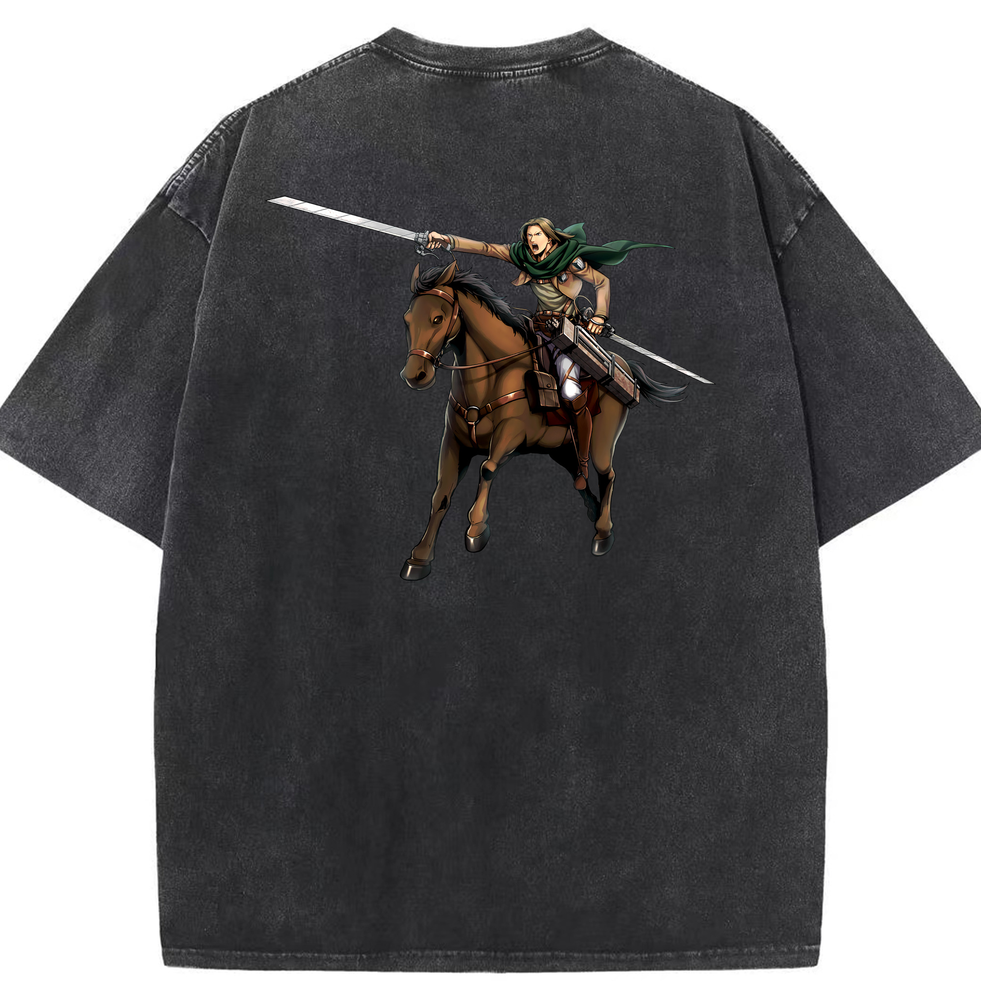 （画像用） 進撃の巨人 Attack on Titan 綿100% ヴィンテージ風 半袖Tシャツ（背面プリント）