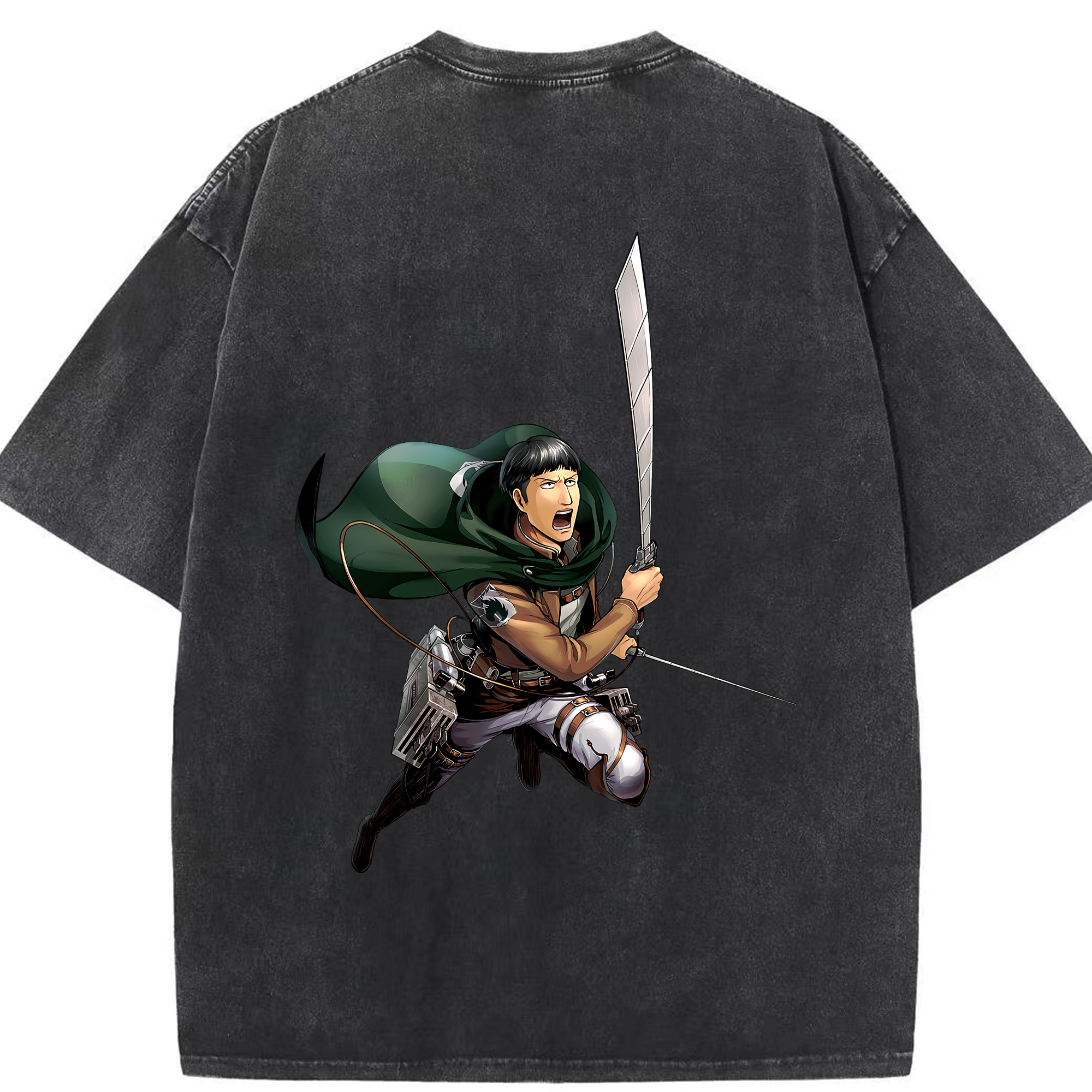 （画像用） 進撃の巨人 Attack on Titan 綿100% ヴィンテージ風 半袖Tシャツ（背面プリント）