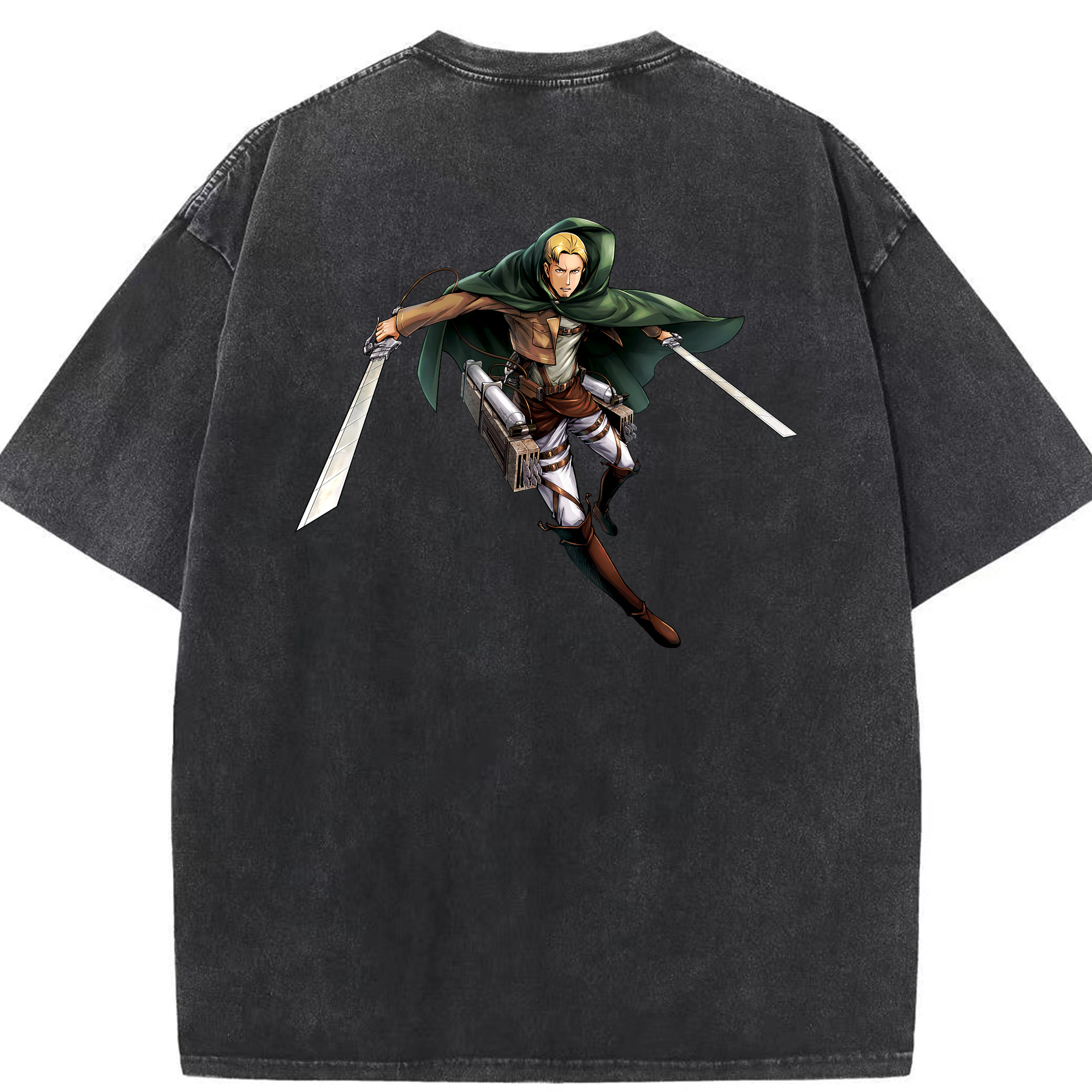 （画像用） 進撃の巨人 Attack on Titan 綿100% ヴィンテージ風 半袖Tシャツ（背面プリント）