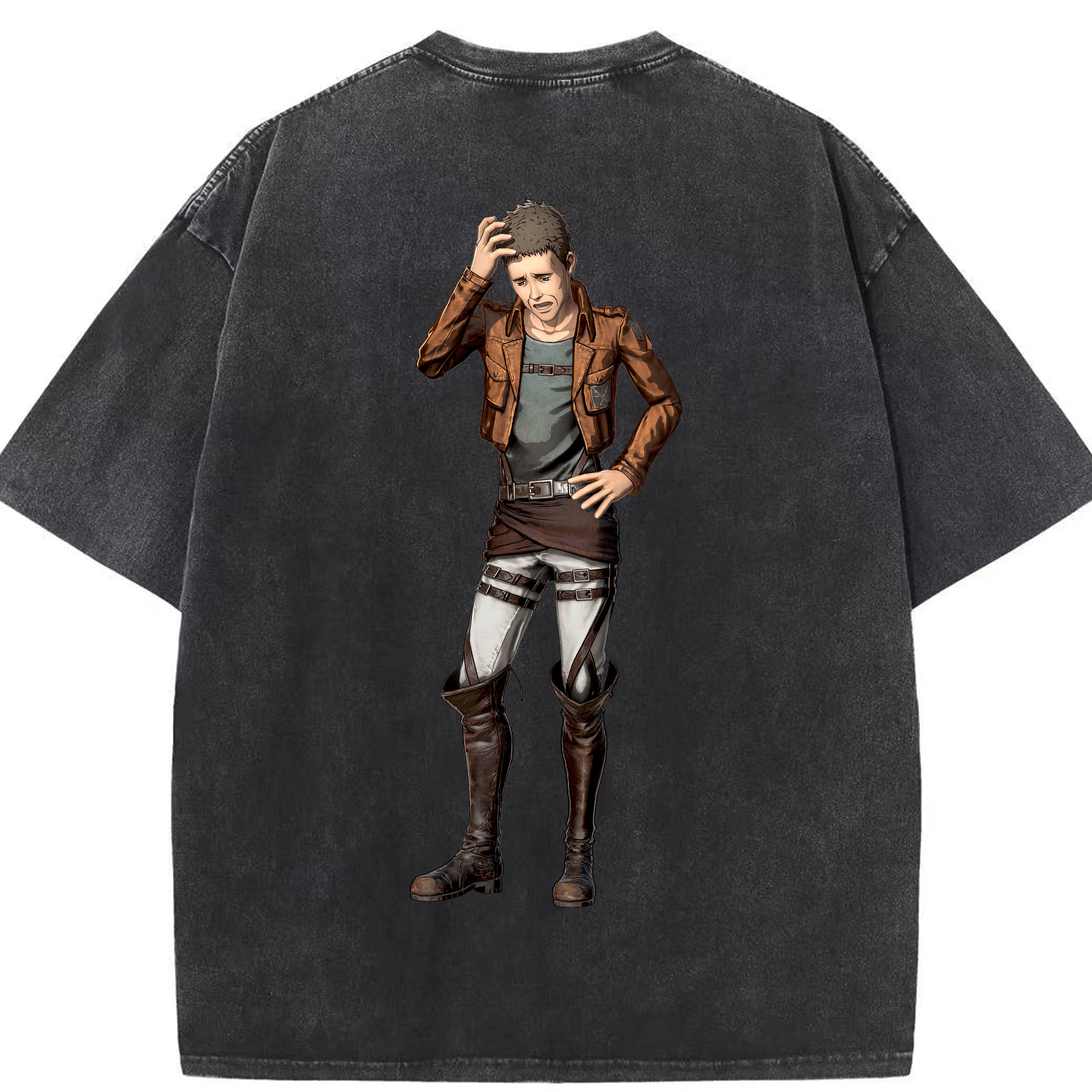 （画像用） 進撃の巨人 Attack on Titan 綿100% ヴィンテージ風 半袖Tシャツ（背面プリント）