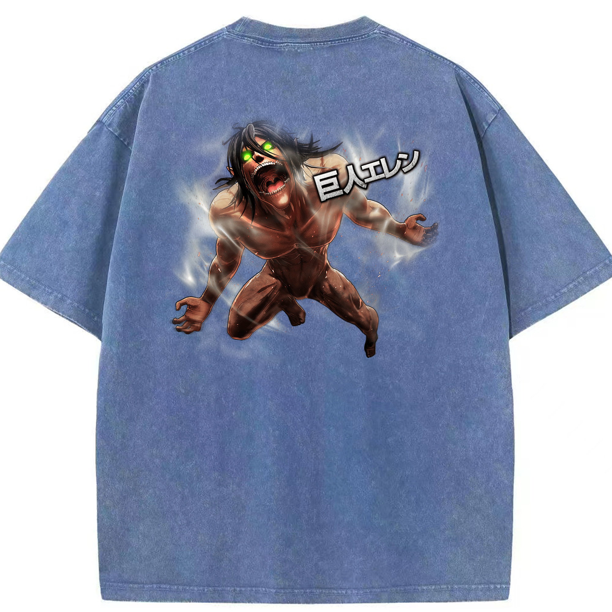 （画像用） 進撃の巨人 Attack on Titan 綿100% ヴィンテージ風 半袖Tシャツ（背面プリント）