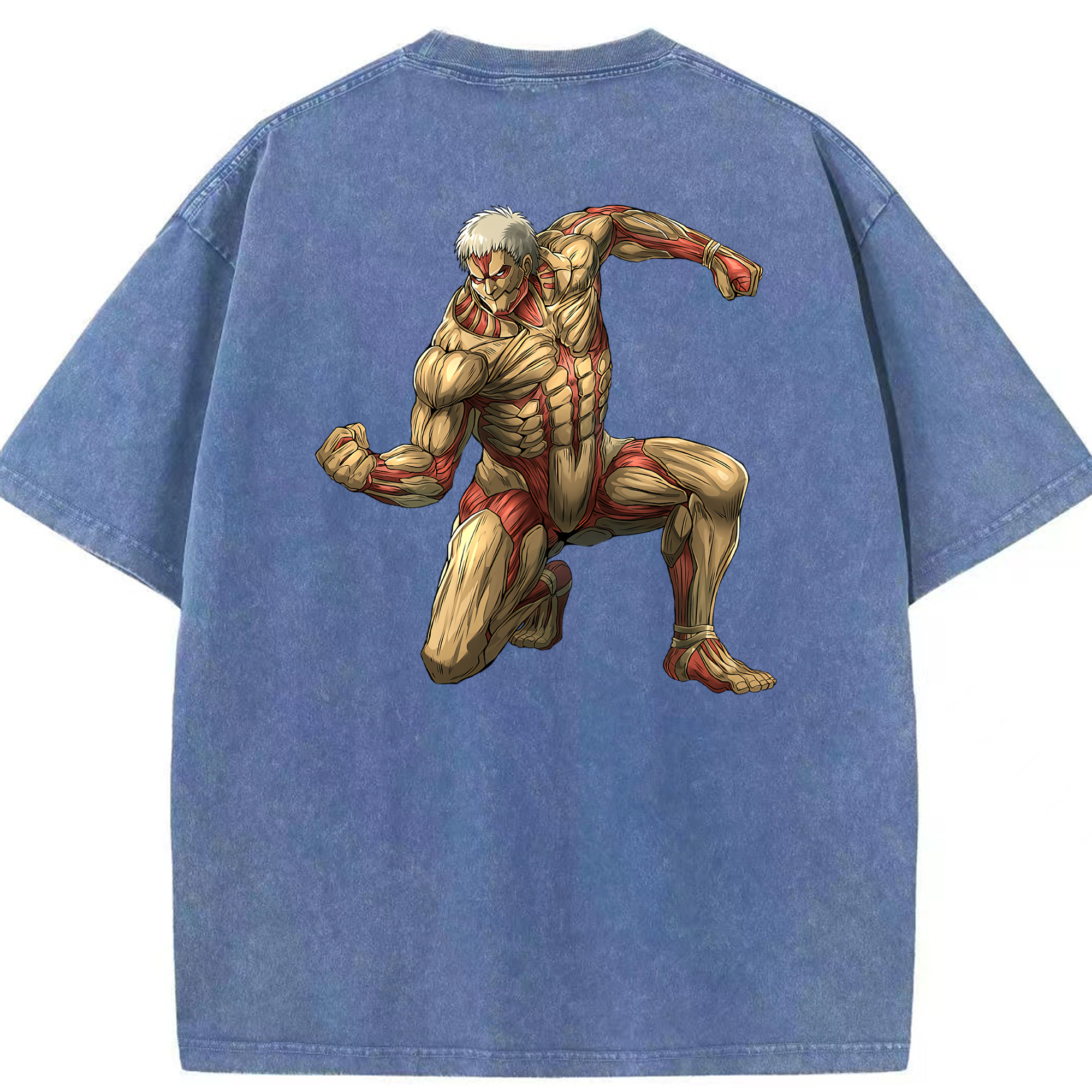 （画像用） 進撃の巨人 Attack on Titan 綿100% ヴィンテージ風 半袖Tシャツ（背面プリント）