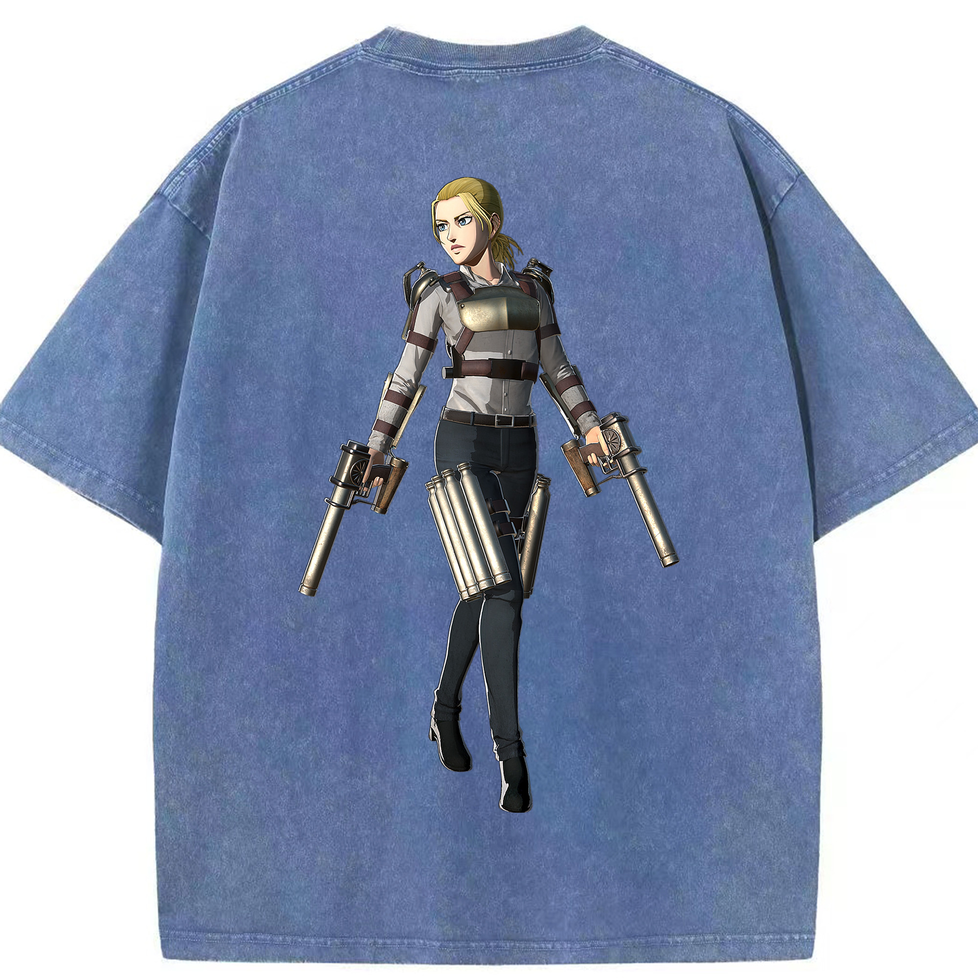 （画像用） 進撃の巨人 Attack on Titan 綿100% ヴィンテージ風 半袖Tシャツ（背面プリント）