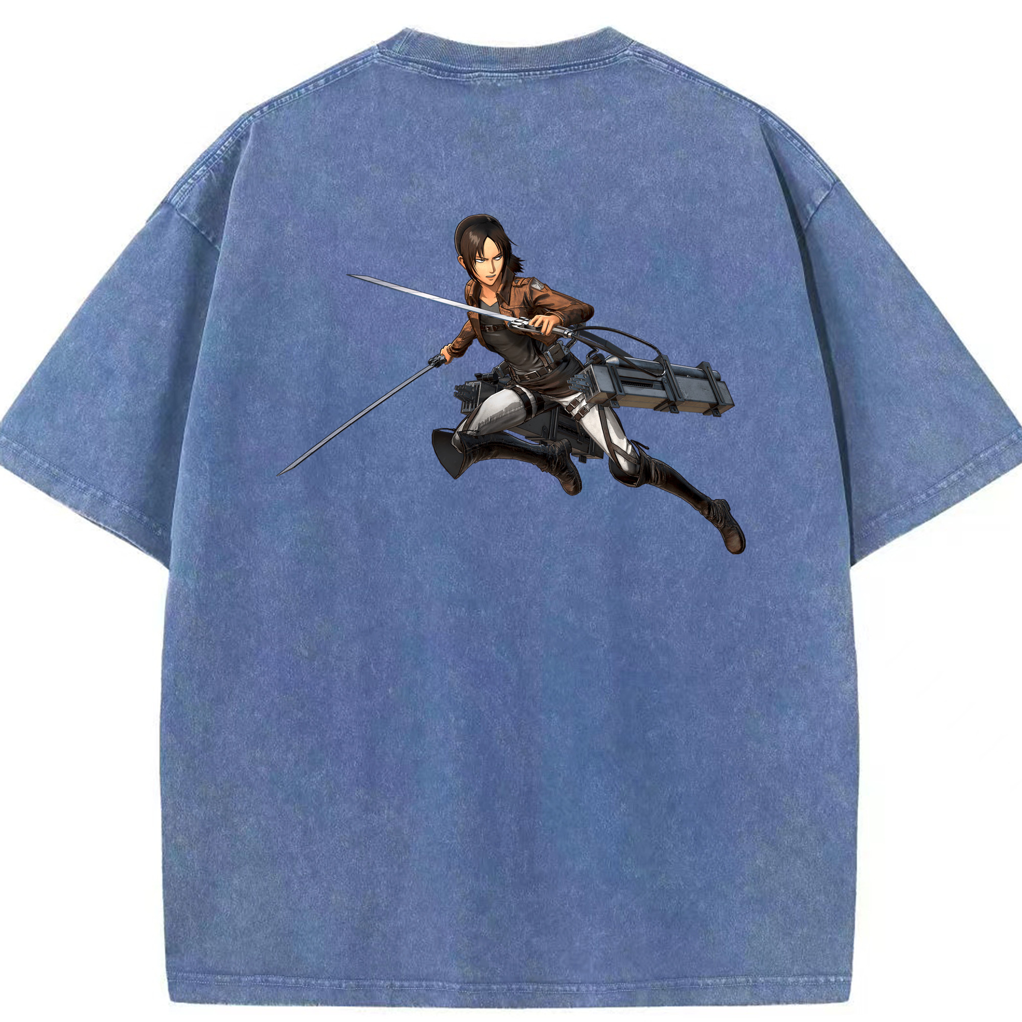 （画像用） 進撃の巨人 Attack on Titan 綿100% ヴィンテージ風 半袖Tシャツ（背面プリント）