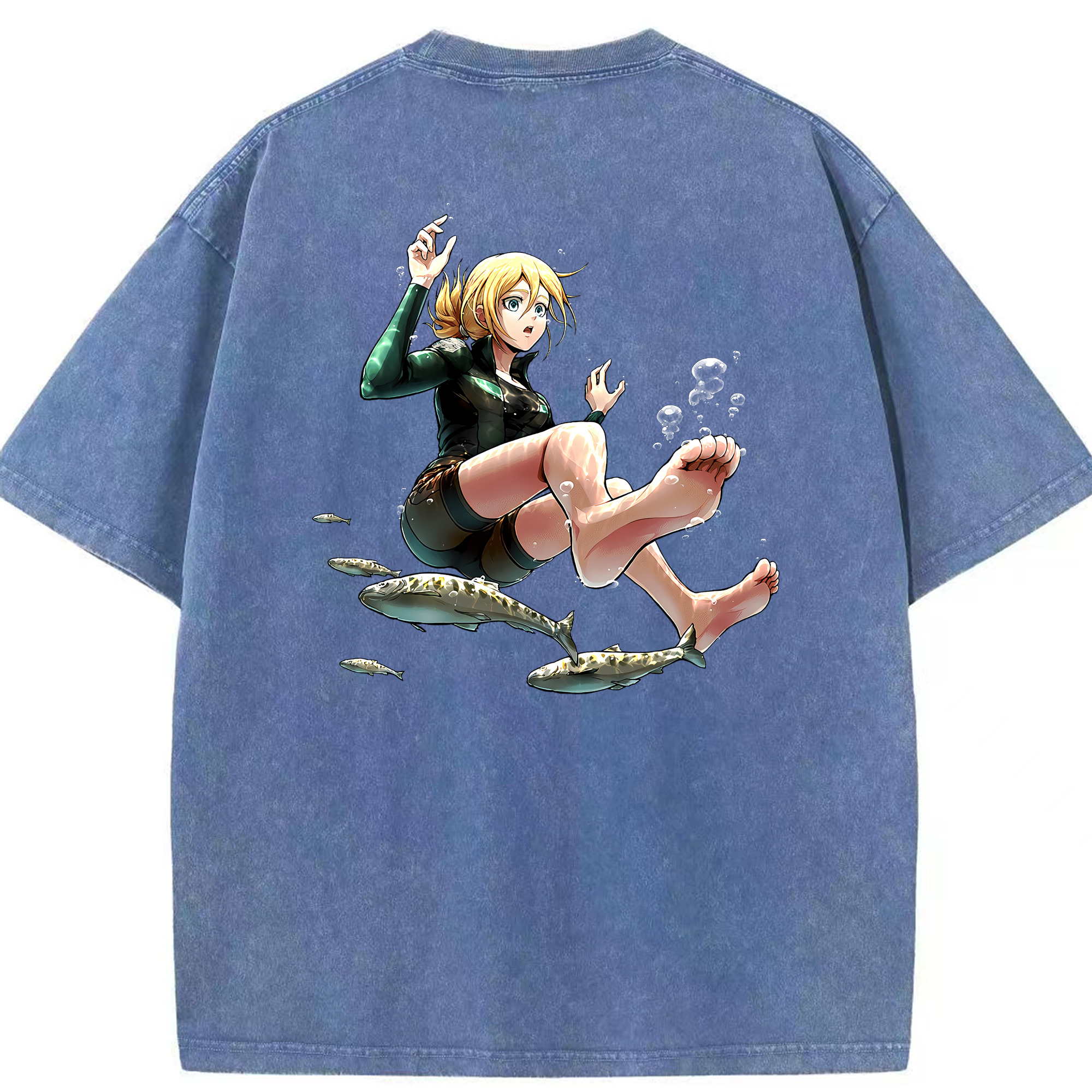 （画像用） 進撃の巨人 クリスタ·レンズ Attack on Titan Christa Lenz 綿100% ヴィンテージ風 半袖Tシャツ（背面プリント）