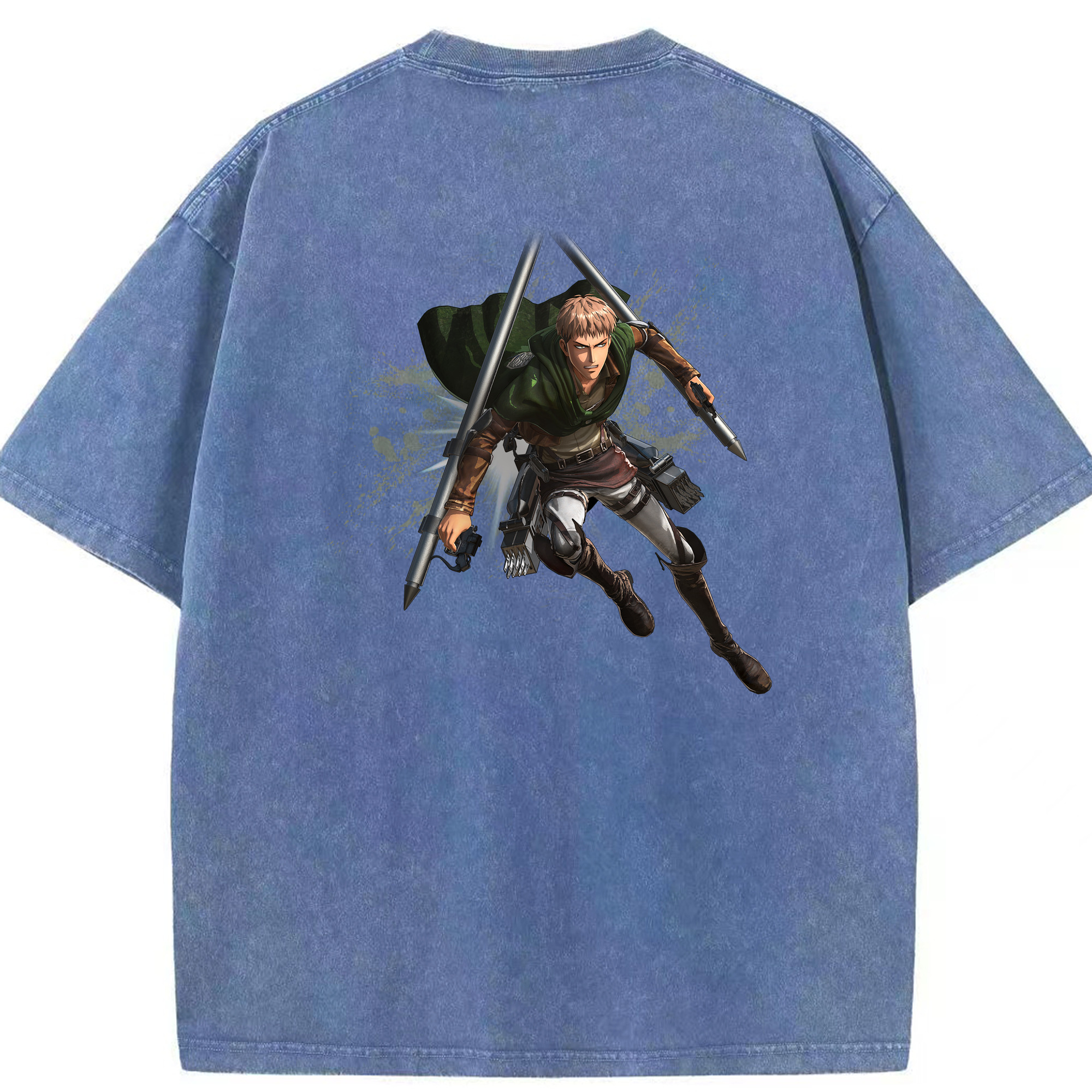 （画像用） 進撃の巨人 ジャン・キルシュタイン Attack on Titan Jean Kirstein 綿100% ヴィンテージ風 半袖Tシャツ（背面プリント）