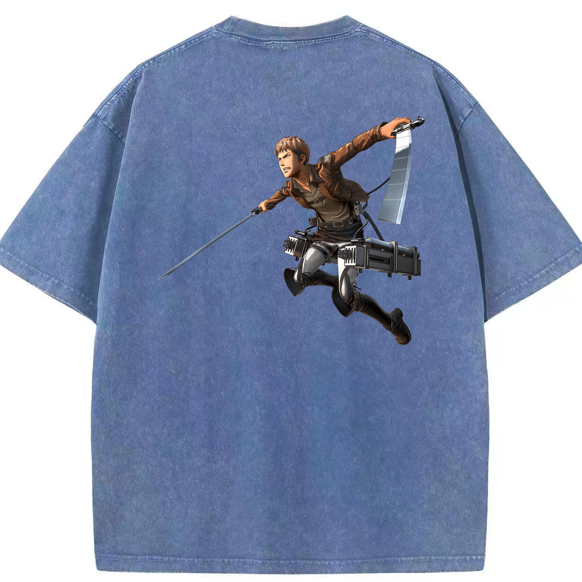 （画像用） 進撃の巨人 ジャン・キルシュタイン Attack on Titan Jean Kirstein 綿100% ヴィンテージ風 半袖Tシャツ（背面プリント）