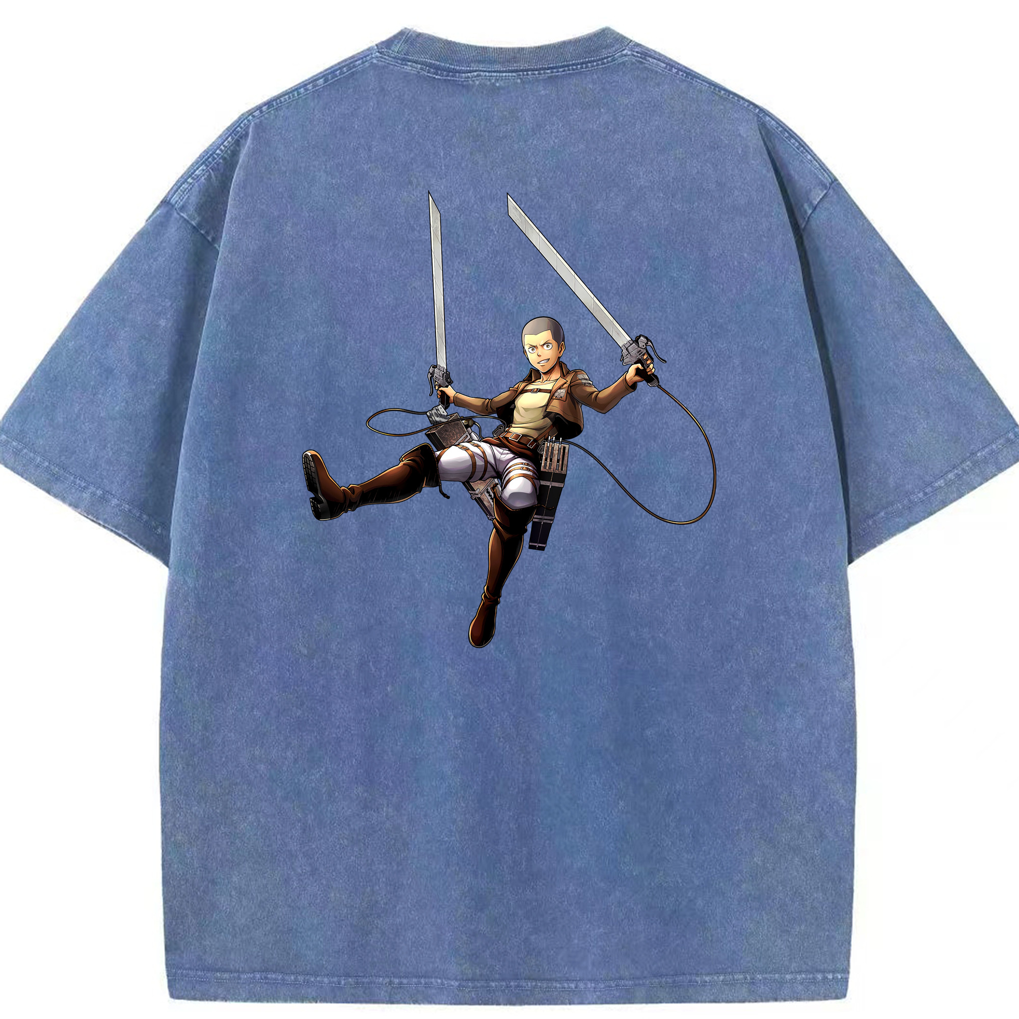 （画像用） 進撃の巨人 コニー·スプリンガー Attack on Titan Connie Springer 綿100% ヴィンテージ風 半袖Tシャツ（背面プリント）