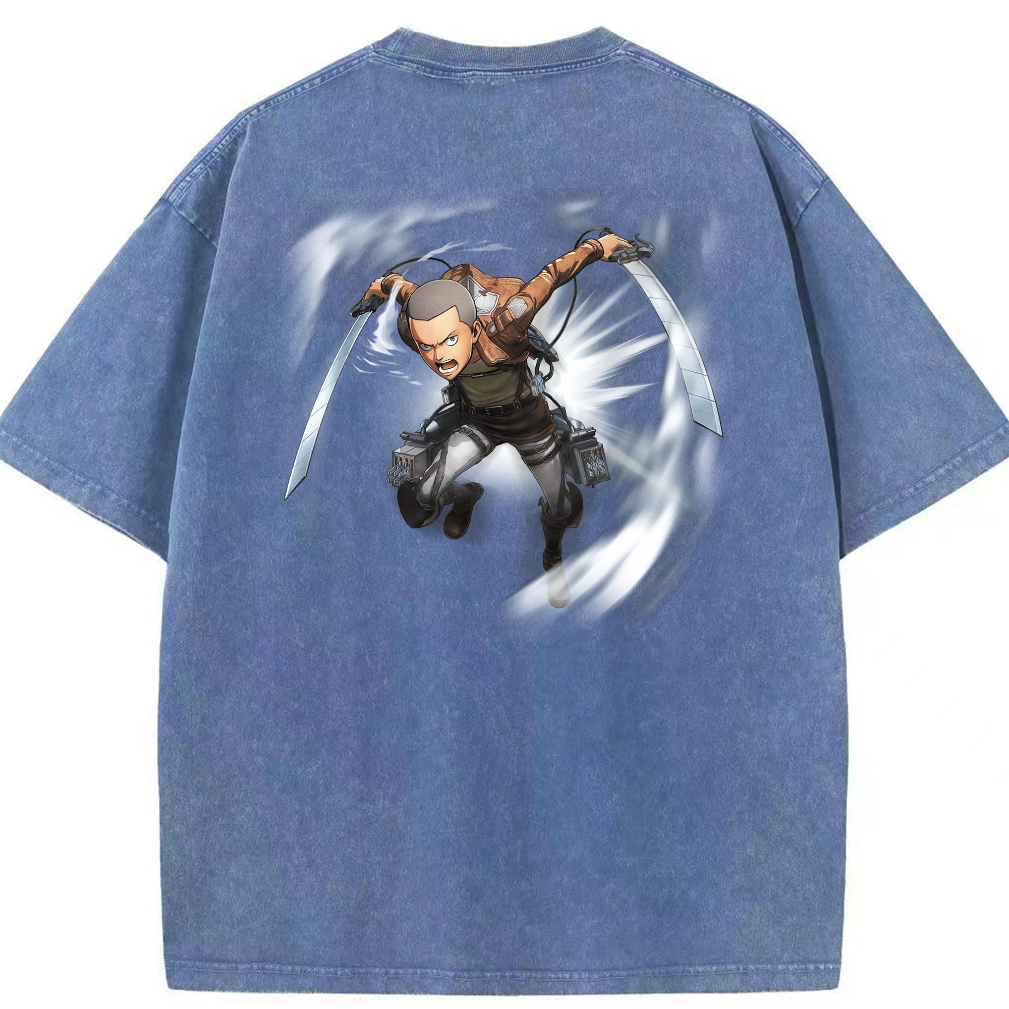 （画像用） 進撃の巨人 コニー·スプリンガー Attack on Titan Connie Springer 綿100% ヴィンテージ風 半袖Tシャツ（背面プリント）