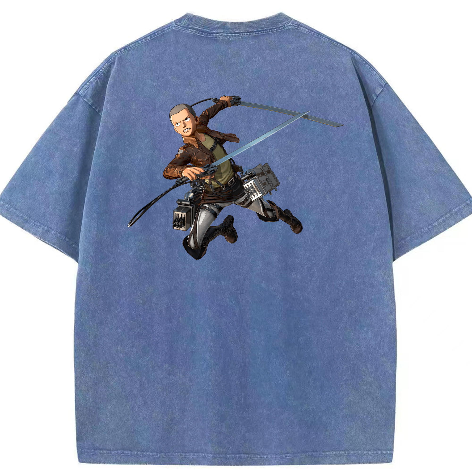 （画像用） 進撃の巨人 コニー·スプリンガー Attack on Titan Connie Springer 綿100% ヴィンテージ風 半袖Tシャツ（背面プリント）