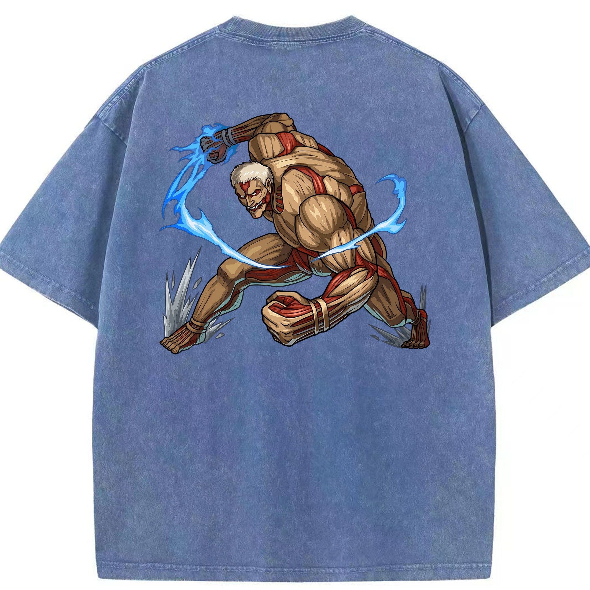 （画像用） 進撃の巨人 Attack on Titan 綿100% ヴィンテージ風 半袖Tシャツ（背面プリント）