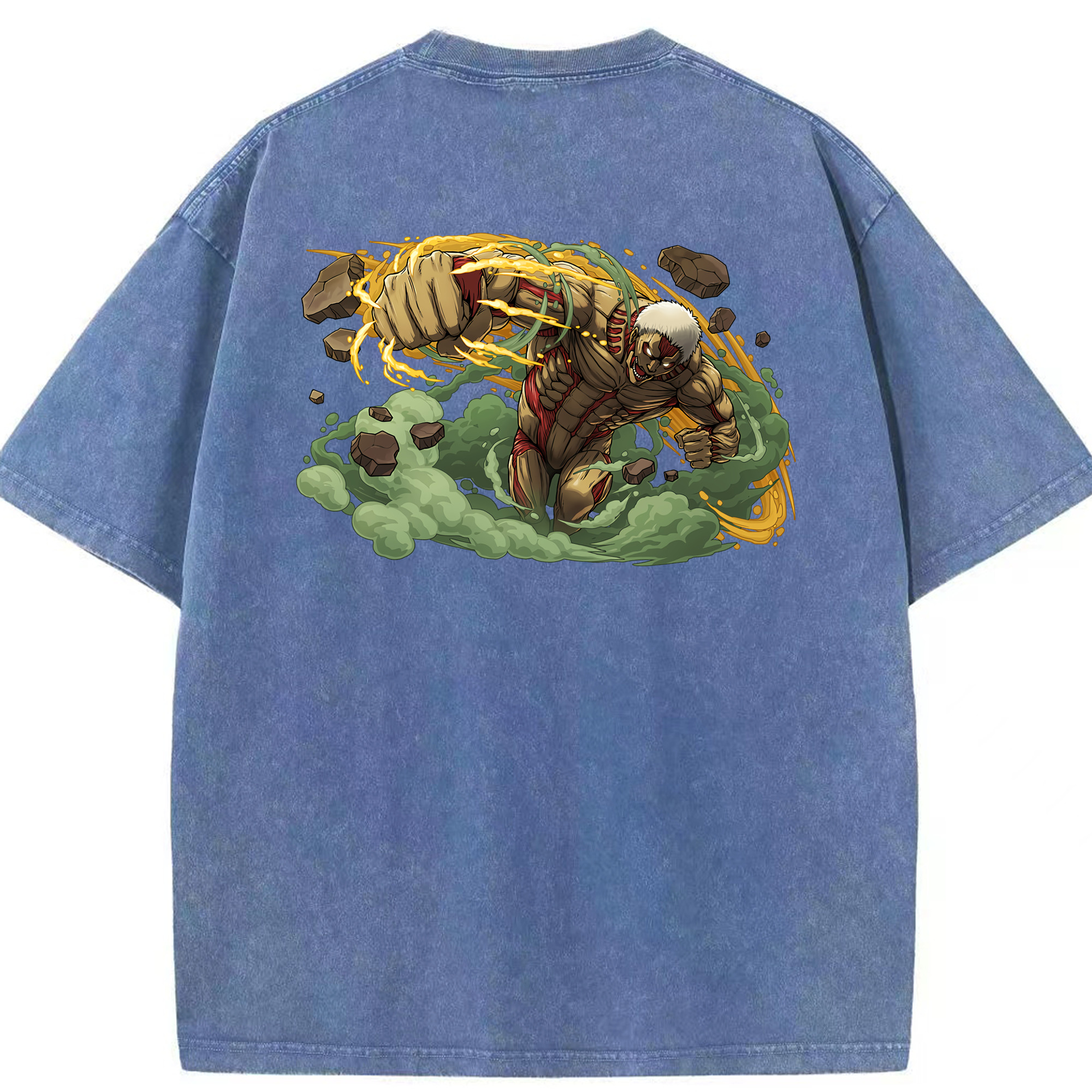 （画像用） 進撃の巨人 Attack on Titan 綿100% ヴィンテージ風 半袖Tシャツ（背面プリント）