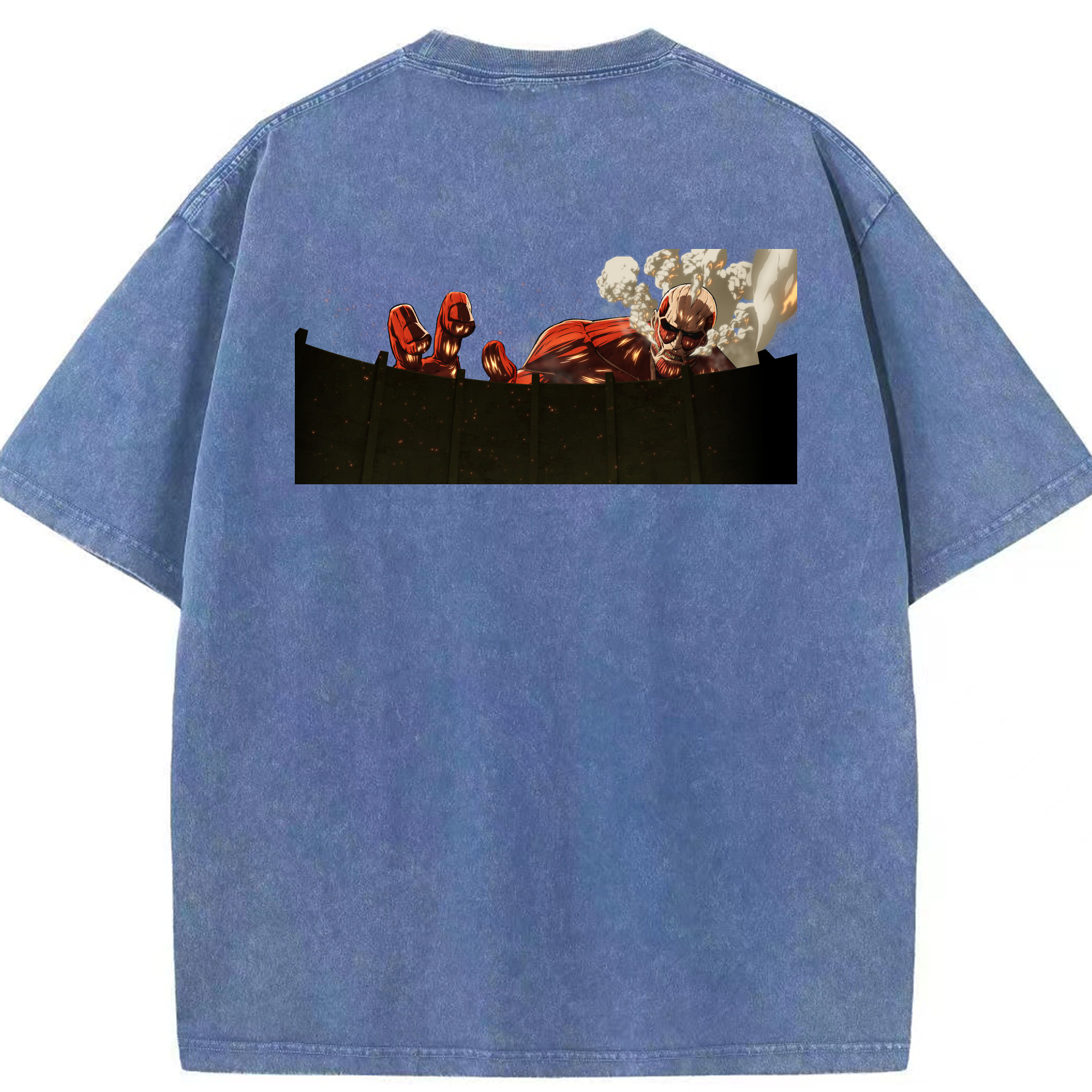 （画像用） 進撃の巨人 Attack on Titan 綿100% ヴィンテージ風 半袖Tシャツ（背面プリント）
