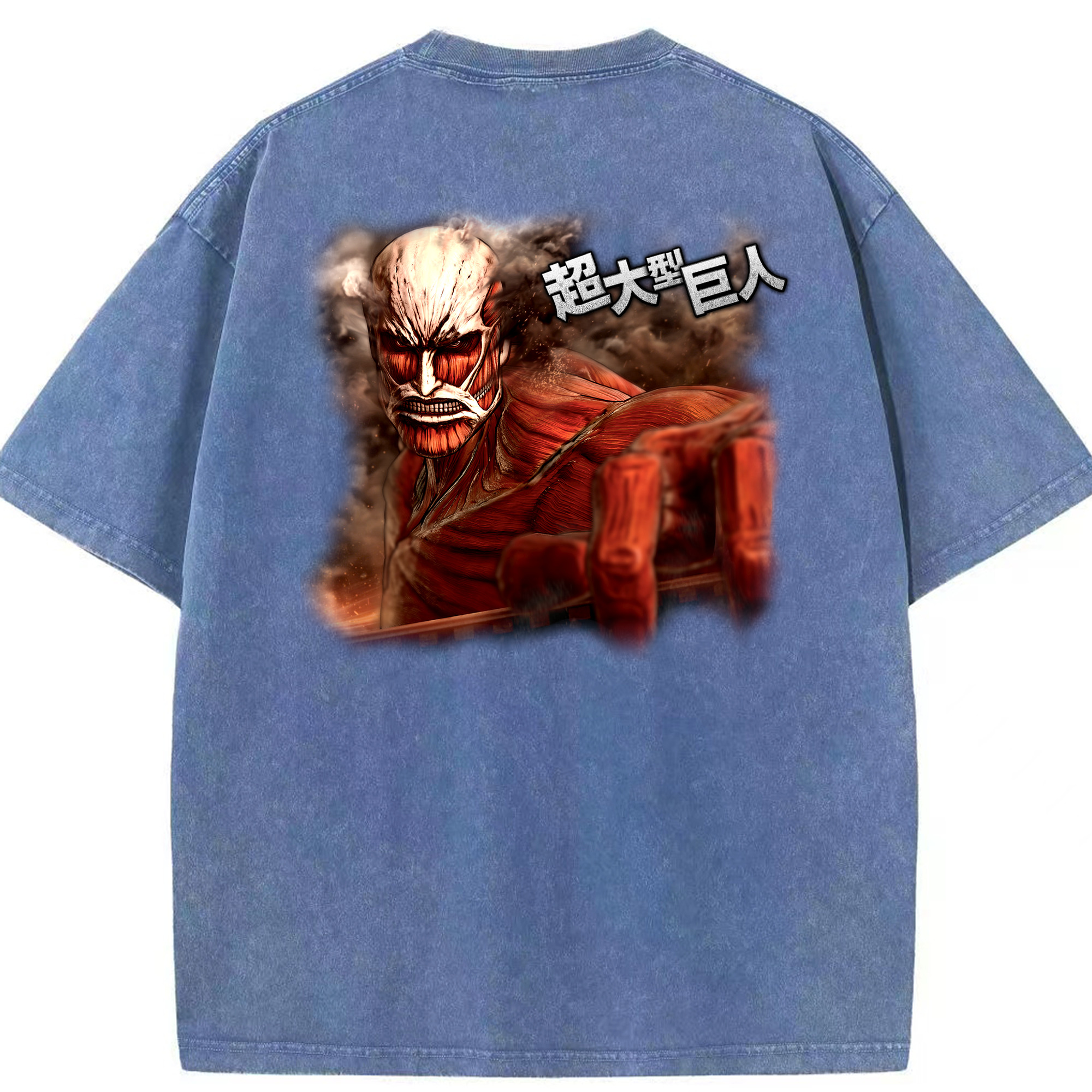 （画像用） 進撃の巨人 Attack on Titan 綿100% ヴィンテージ風 半袖Tシャツ（背面プリント）