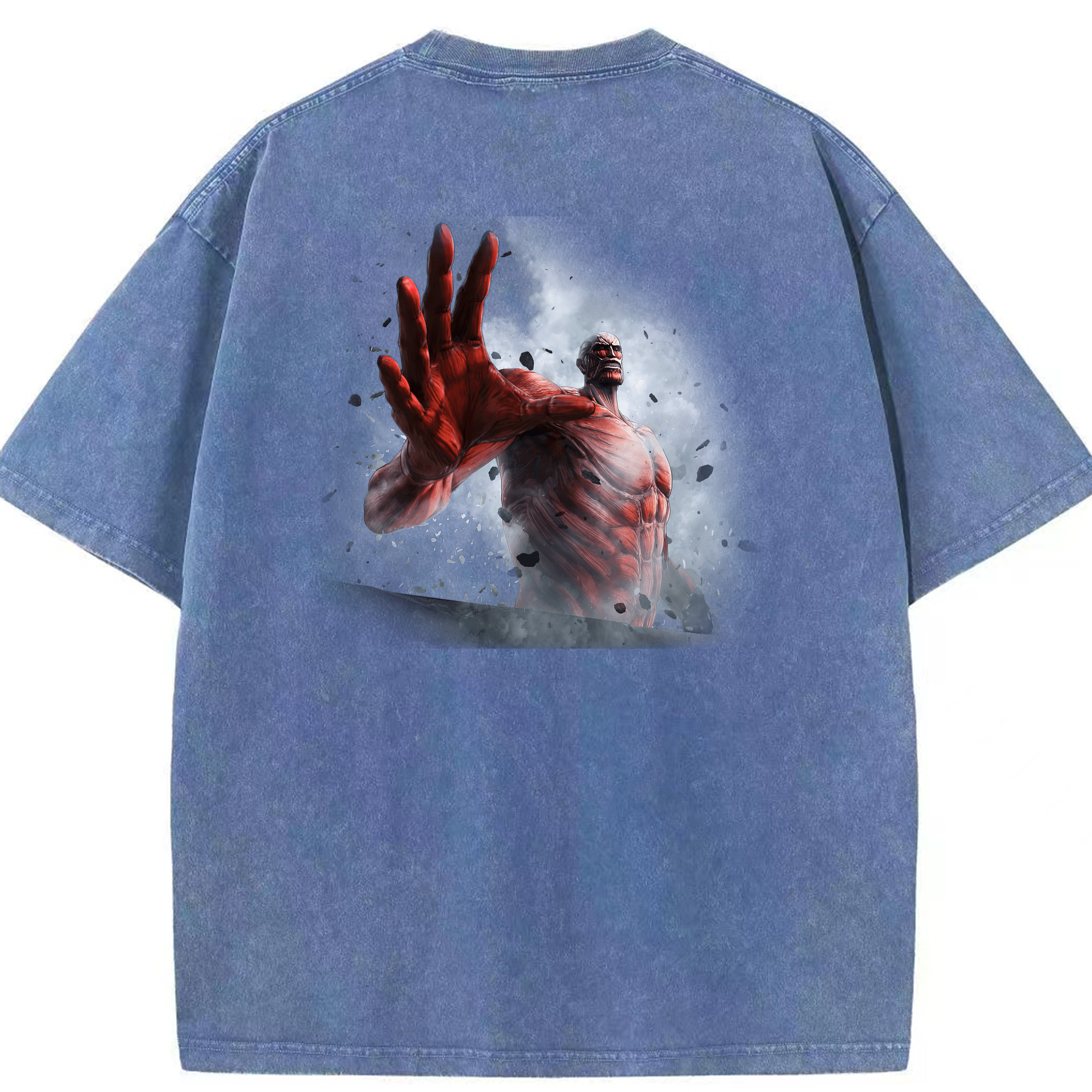 （画像用） 進撃の巨人 Attack on Titan 綿100% ヴィンテージ風 半袖Tシャツ（背面プリント）