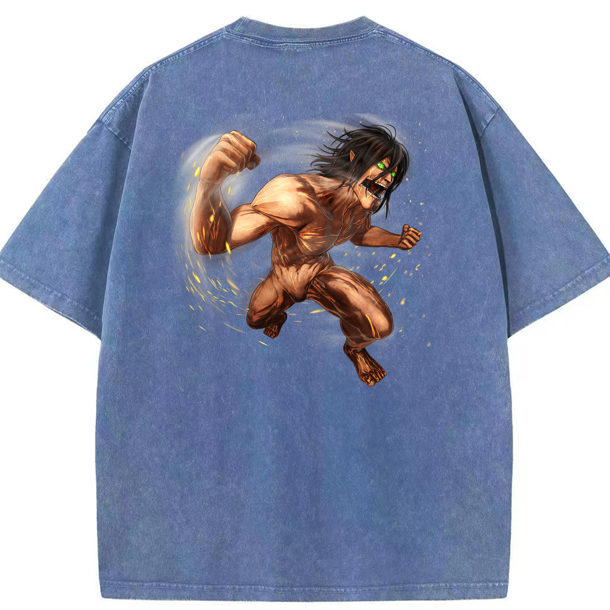 （画像用） 進撃の巨人 Attack on Titan 綿100% ヴィンテージ風 半袖Tシャツ（背面プリント）