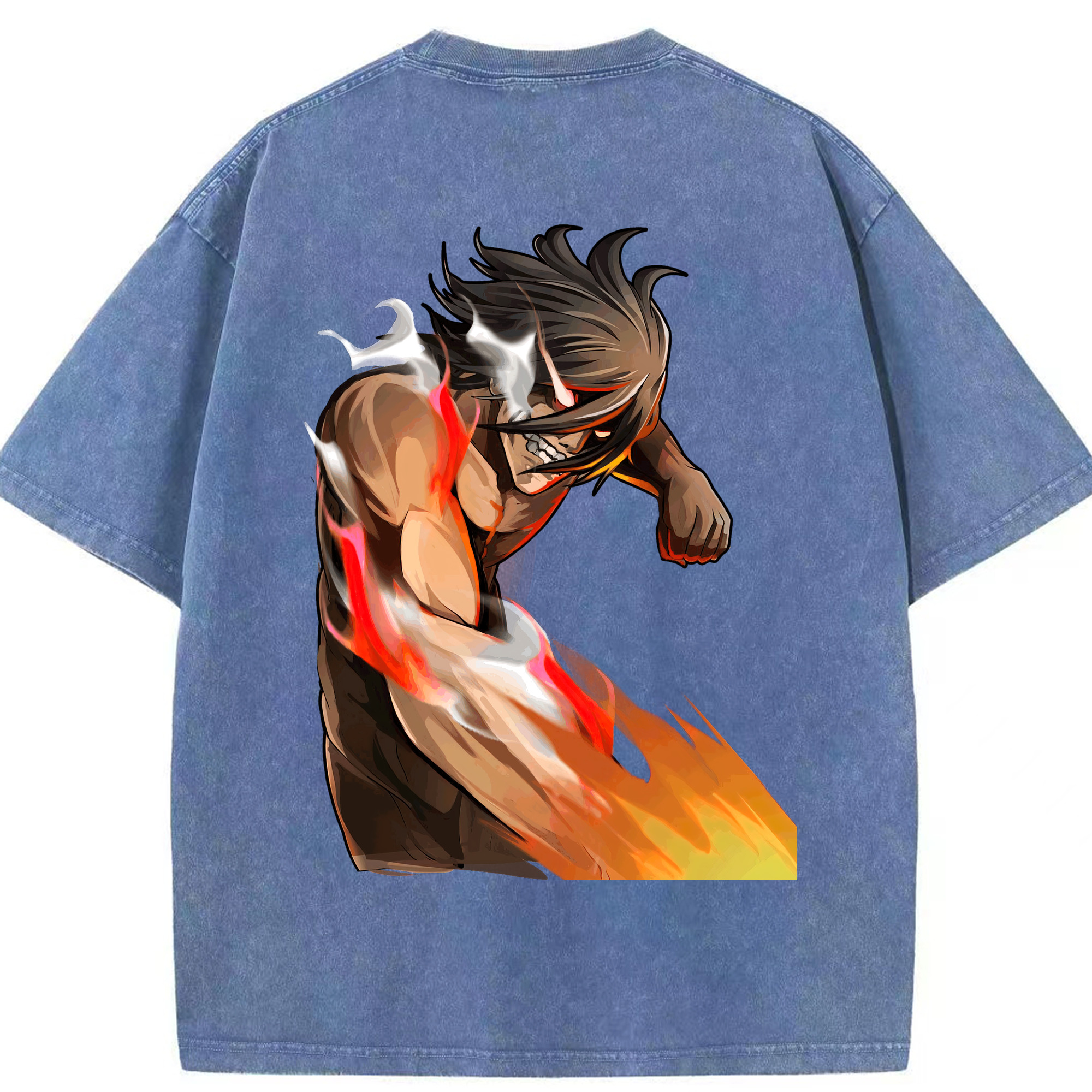 （画像用） 進撃の巨人 Attack on Titan 綿100% ヴィンテージ風 半袖Tシャツ（背面プリント）