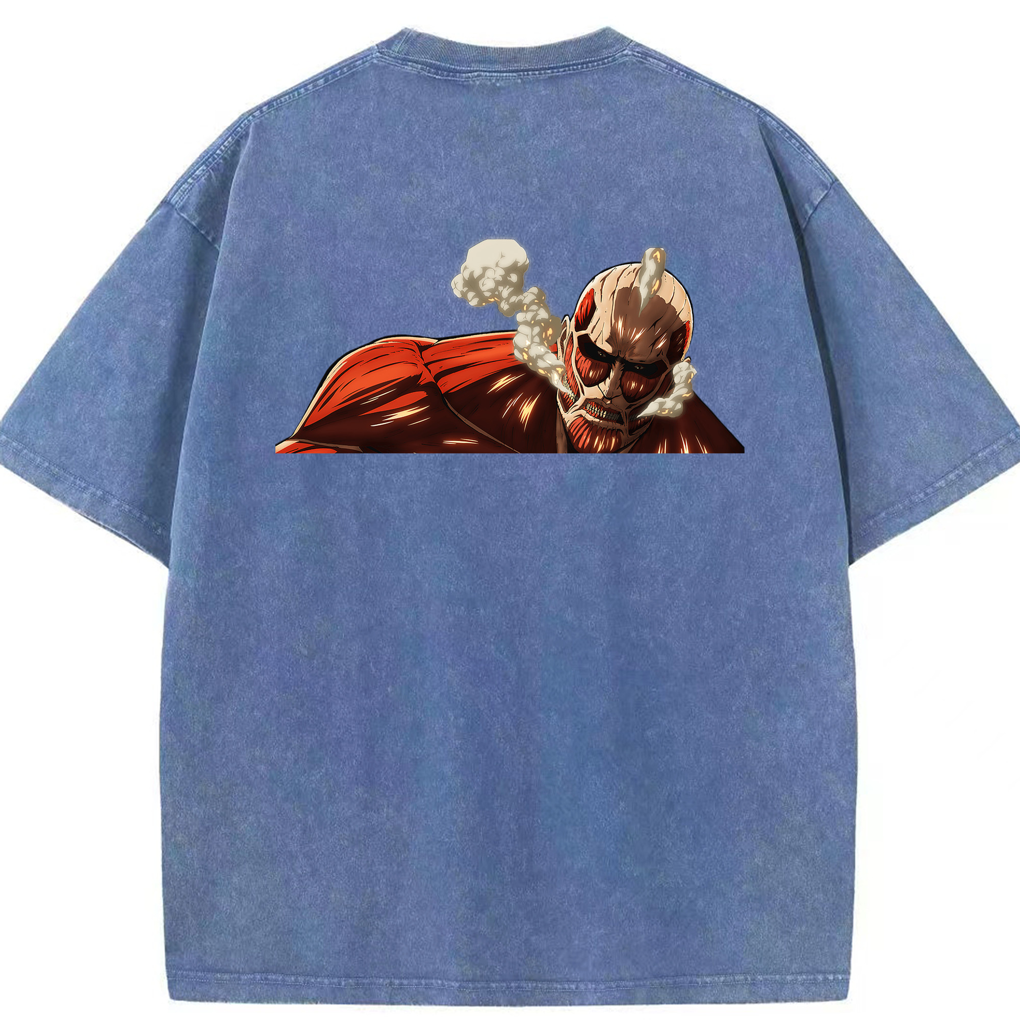 （画像用） 進撃の巨人 Attack on Titan 綿100% ヴィンテージ風 半袖Tシャツ（背面プリント）
