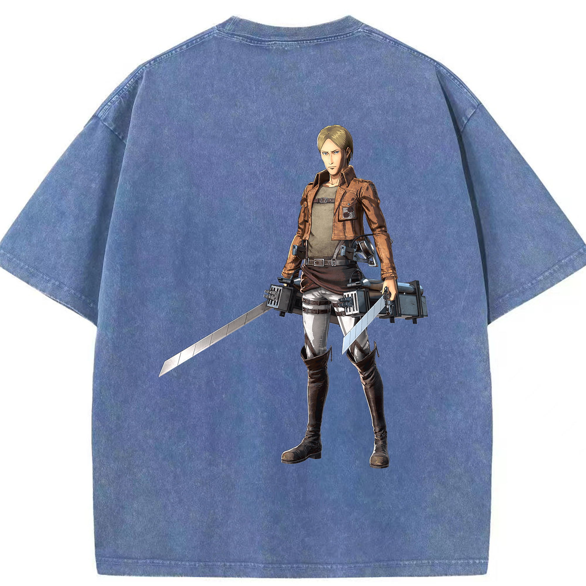（画像用） 進撃の巨人 Attack on Titan 綿100% ヴィンテージ風 半袖Tシャツ（背面プリント）