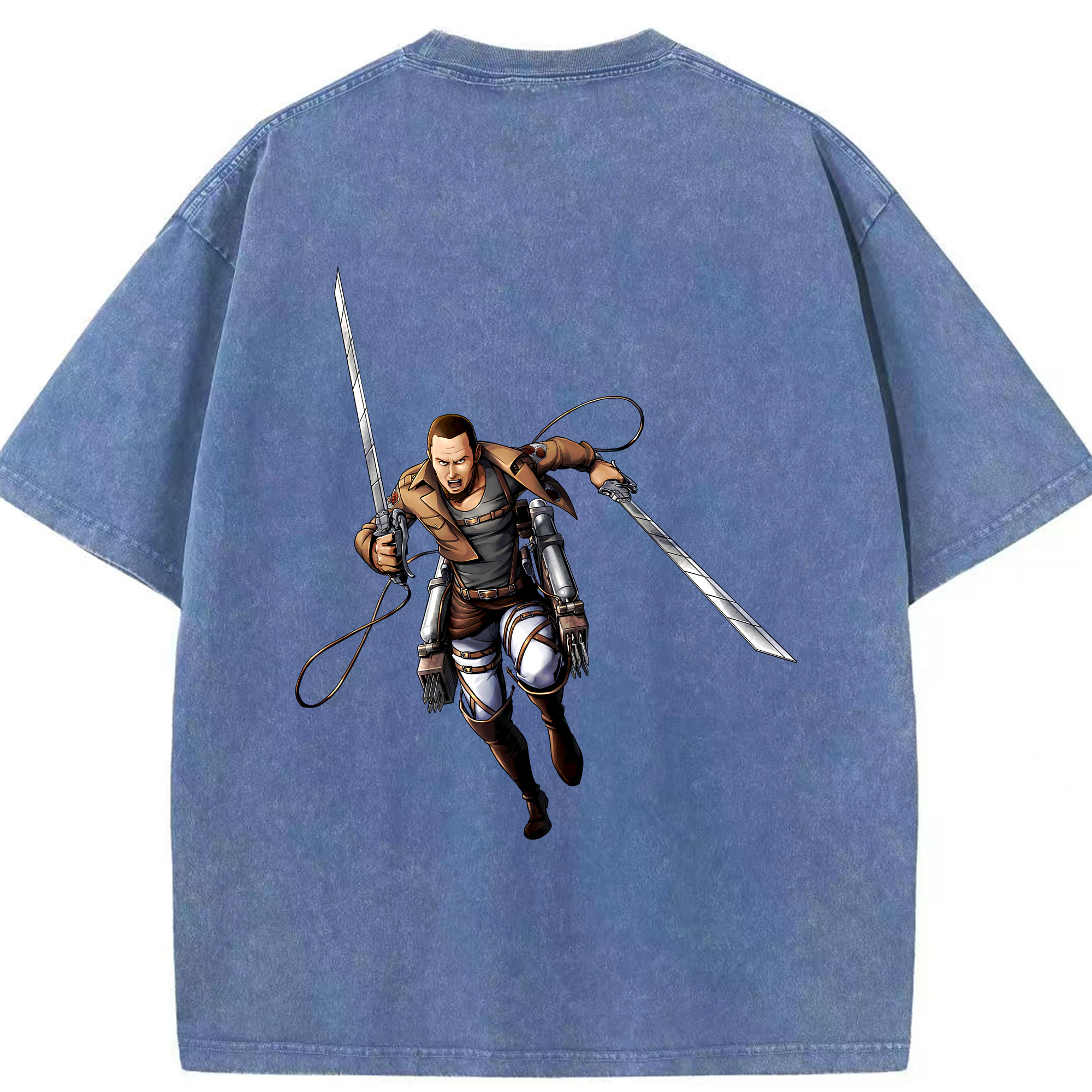 （画像用） 進撃の巨人 Attack on Titan 綿100% ヴィンテージ風 半袖Tシャツ（背面プリント）