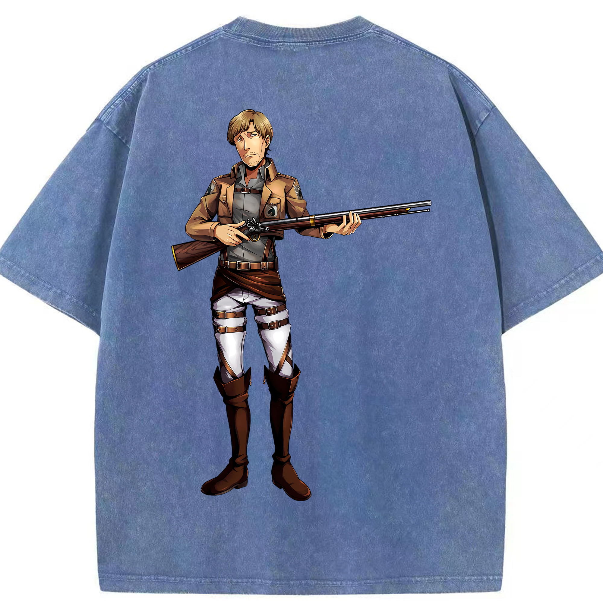 （画像用） 進撃の巨人 Attack on Titan 綿100% ヴィンテージ風 半袖Tシャツ（背面プリント）