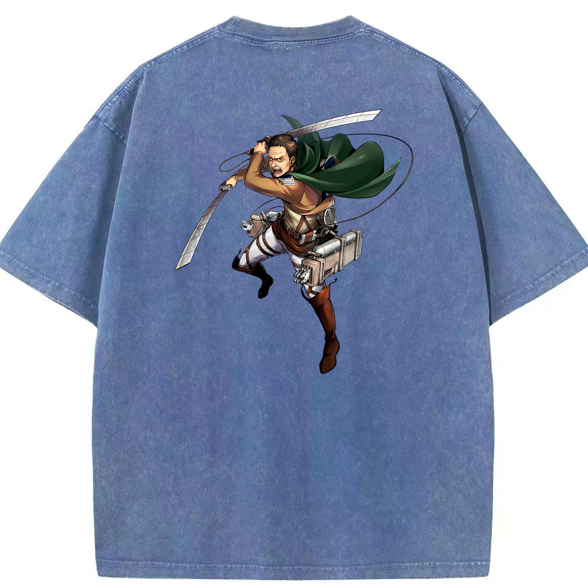 （画像用） 進撃の巨人 Attack on Titan 綿100% ヴィンテージ風 半袖Tシャツ（背面プリント）
