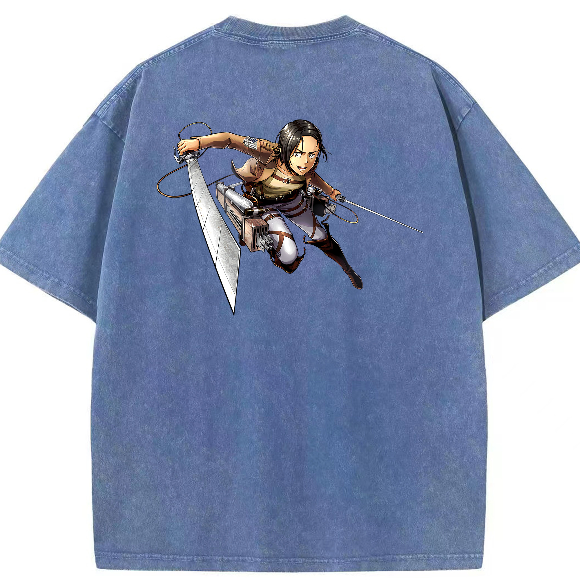 （画像用） 進撃の巨人 Attack on Titan 綿100% ヴィンテージ風 半袖Tシャツ（背面プリント）
