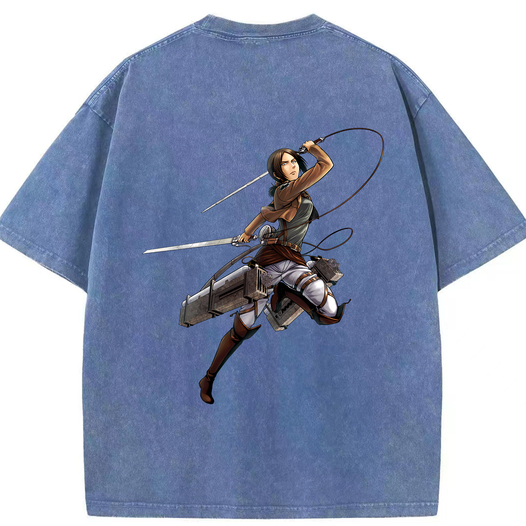 （画像用） 進撃の巨人 Attack on Titan 綿100% ヴィンテージ風 半袖Tシャツ（背面プリント）