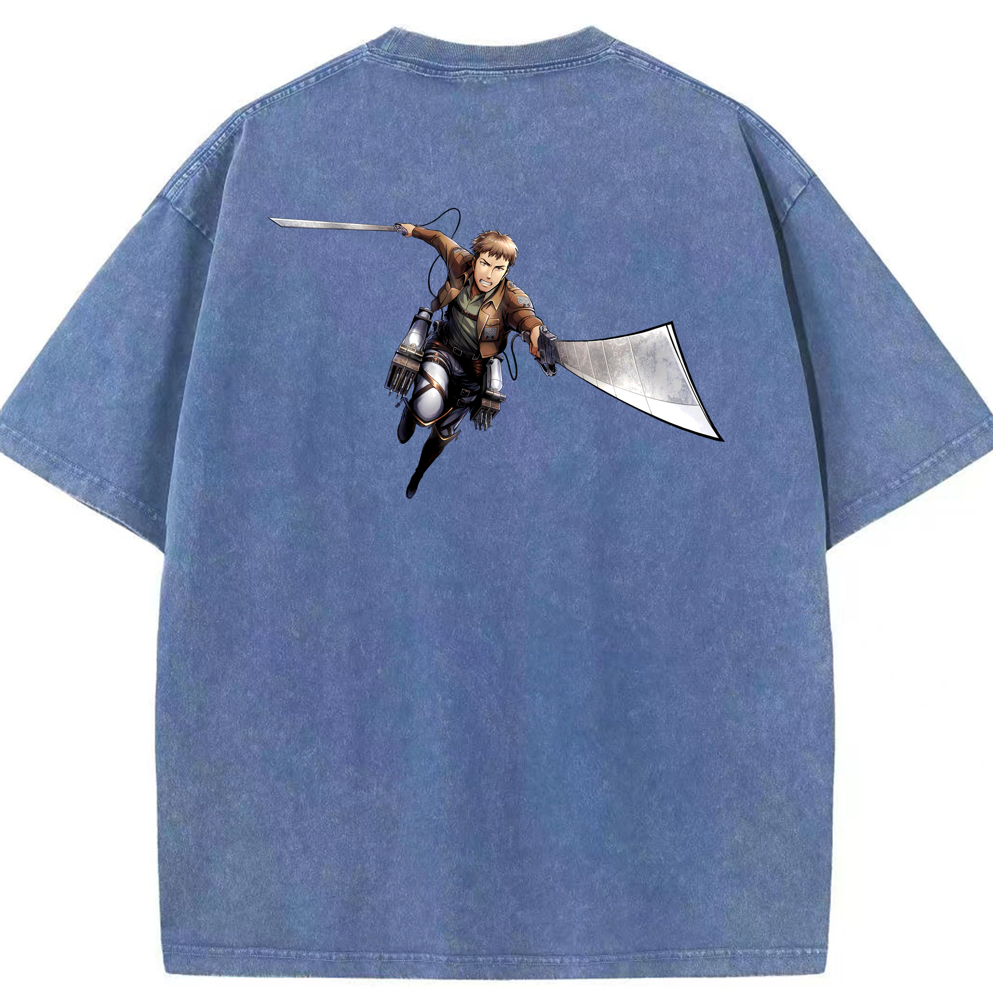 （画像用） 進撃の巨人 Attack on Titan 綿100% ヴィンテージ風 半袖Tシャツ（背面プリント）