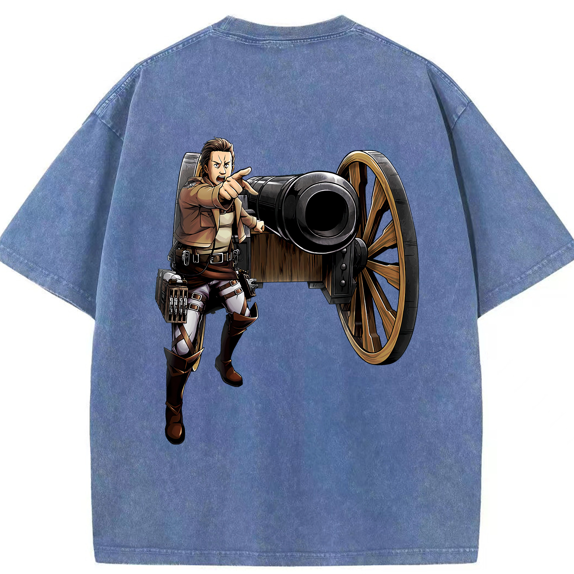 （画像用） 進撃の巨人 Attack on Titan 綿100% ヴィンテージ風 半袖Tシャツ（背面プリント）