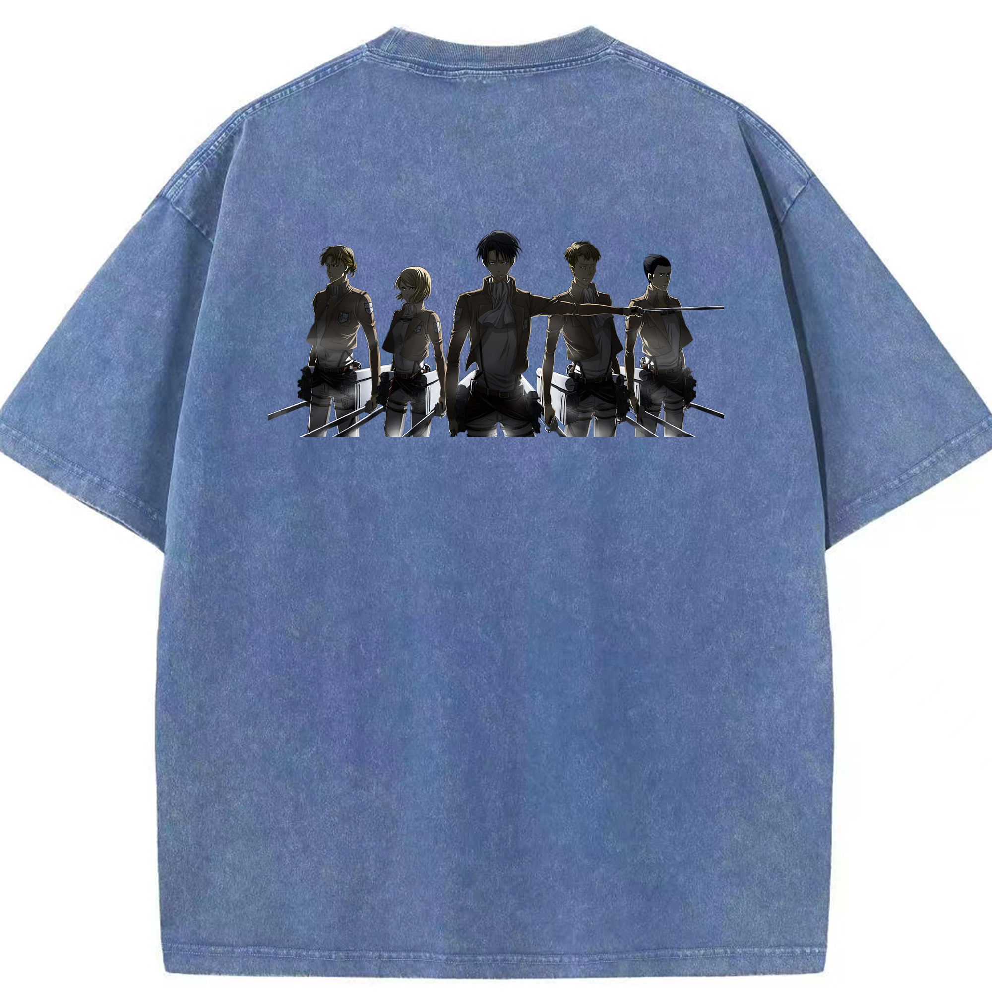（画像用） 進撃の巨人 Attack on Titan 綿100% ヴィンテージ風 半袖Tシャツ（背面プリント）