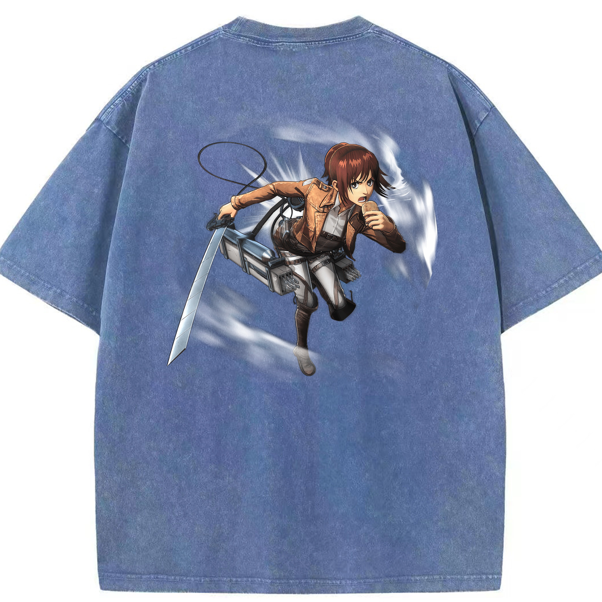 （画像用） 進撃の巨人 サシャ·ブラウス Attack on Titan Sasha Blaus 綿100% ヴィンテージ風 半袖Tシャツ（背面プリント）