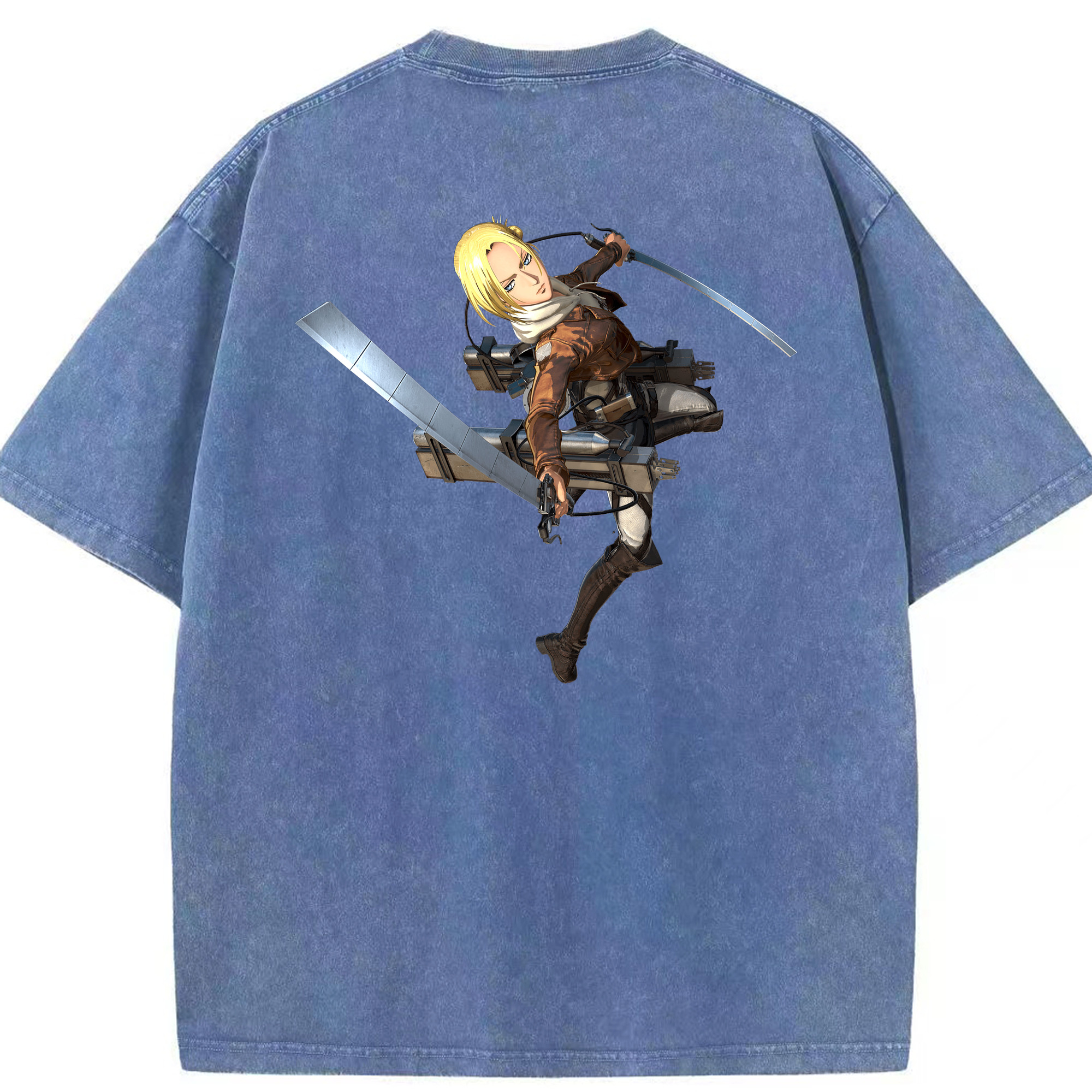（画像用） 進撃の巨人 アニ・レオンハート Attack on Titan Annie Leonhart 綿100% ヴィンテージ風 半袖Tシャツ（背面プリント）