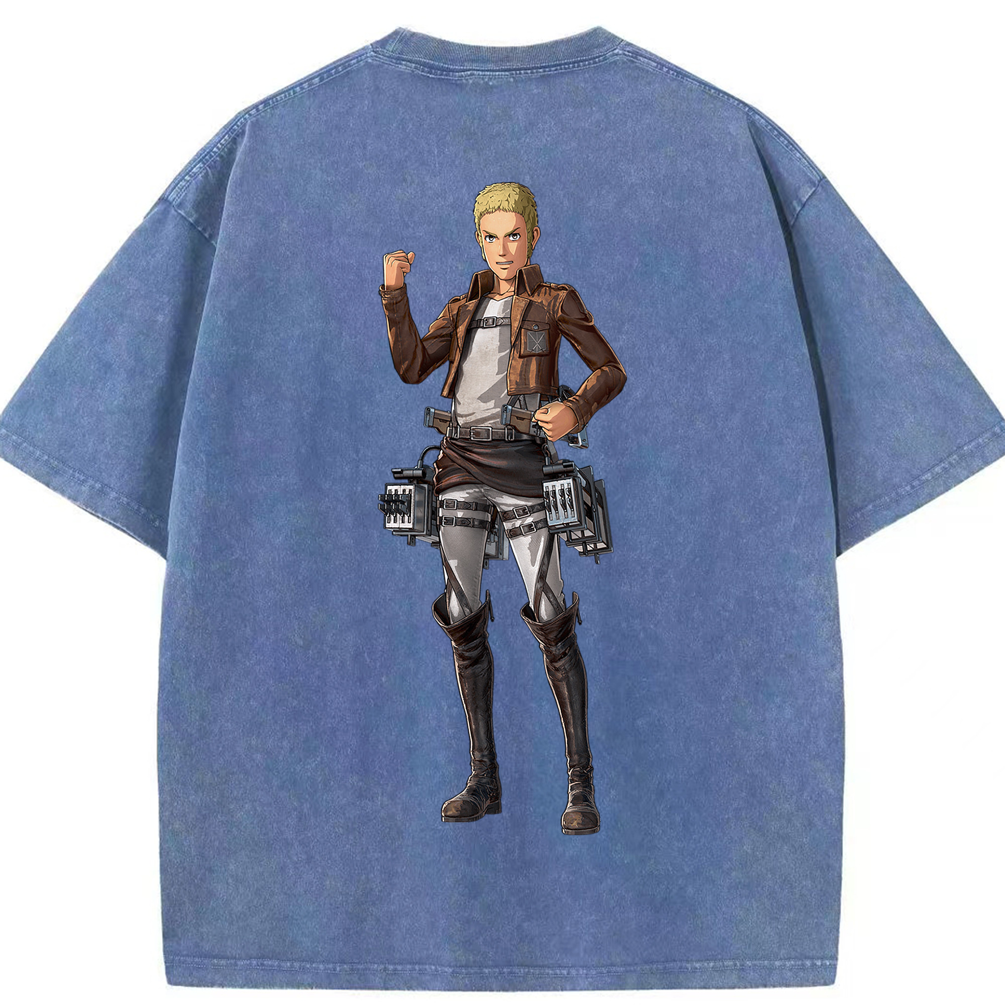（画像用） 進撃の巨人 ライナー・ブラウン Attack on Titan Reiner Braun 綿100% ヴィンテージ風 半袖Tシャツ（背面プリント）