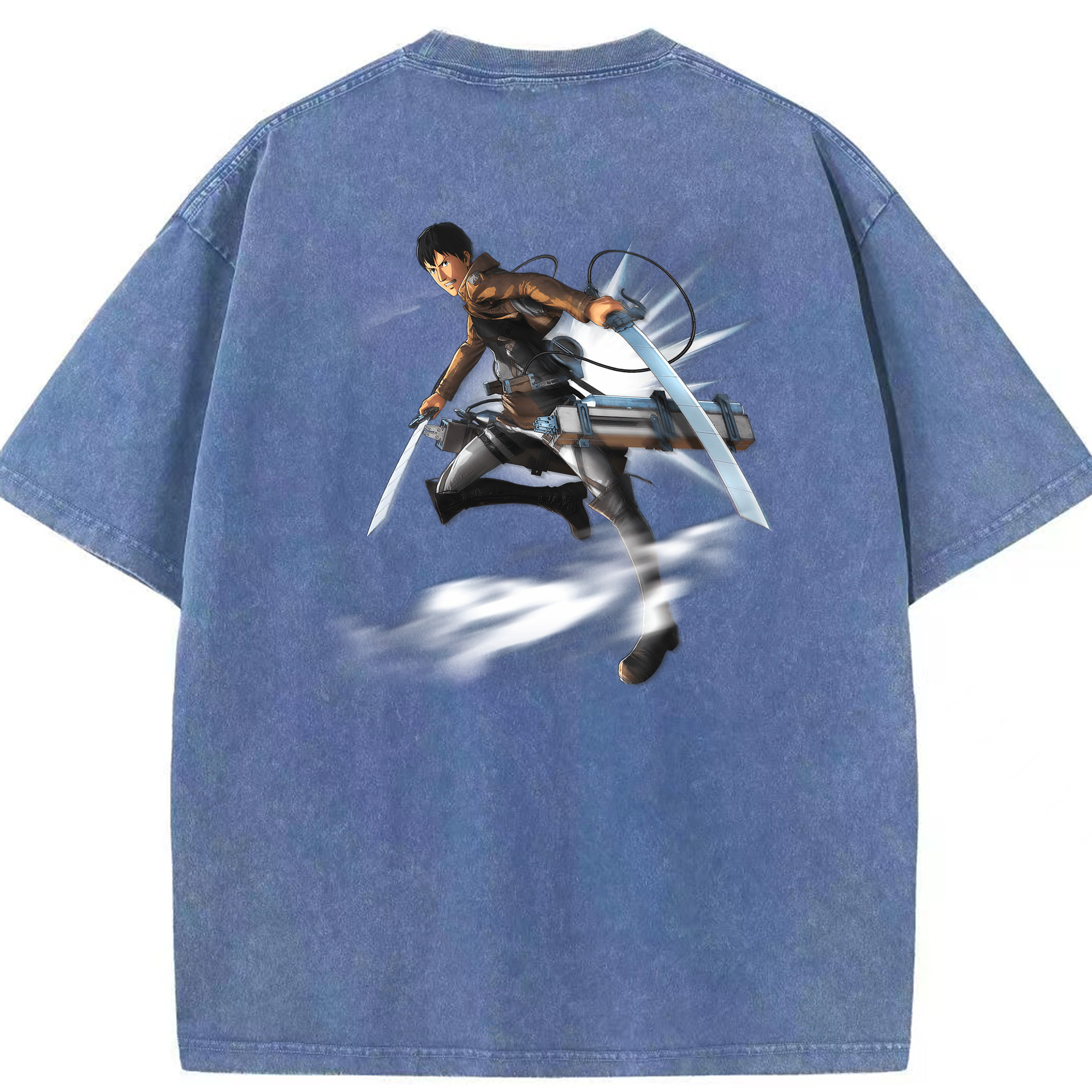 （画像用） 進撃の巨人 ベルトルト・フーバー Attack on Titan Bertholdt Hoover 綿100% ヴィンテージ風 半袖Tシャツ（背面プリント）