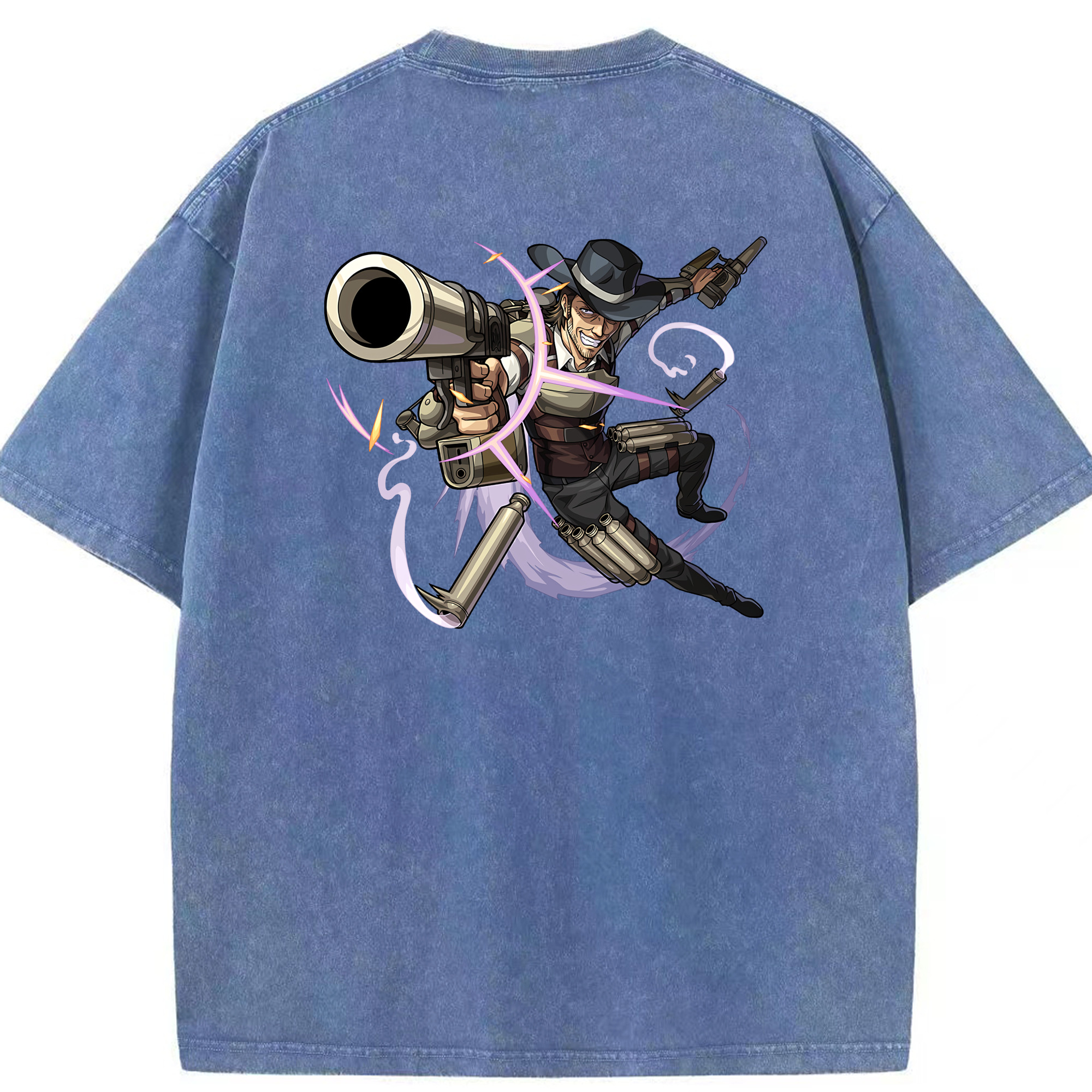 （画像用） 進撃の巨人 ケニー·アッカーマン Attack on Titan Kenny Ackerman 綿100% ヴィンテージ風 半袖Tシャツ（背面プリント）